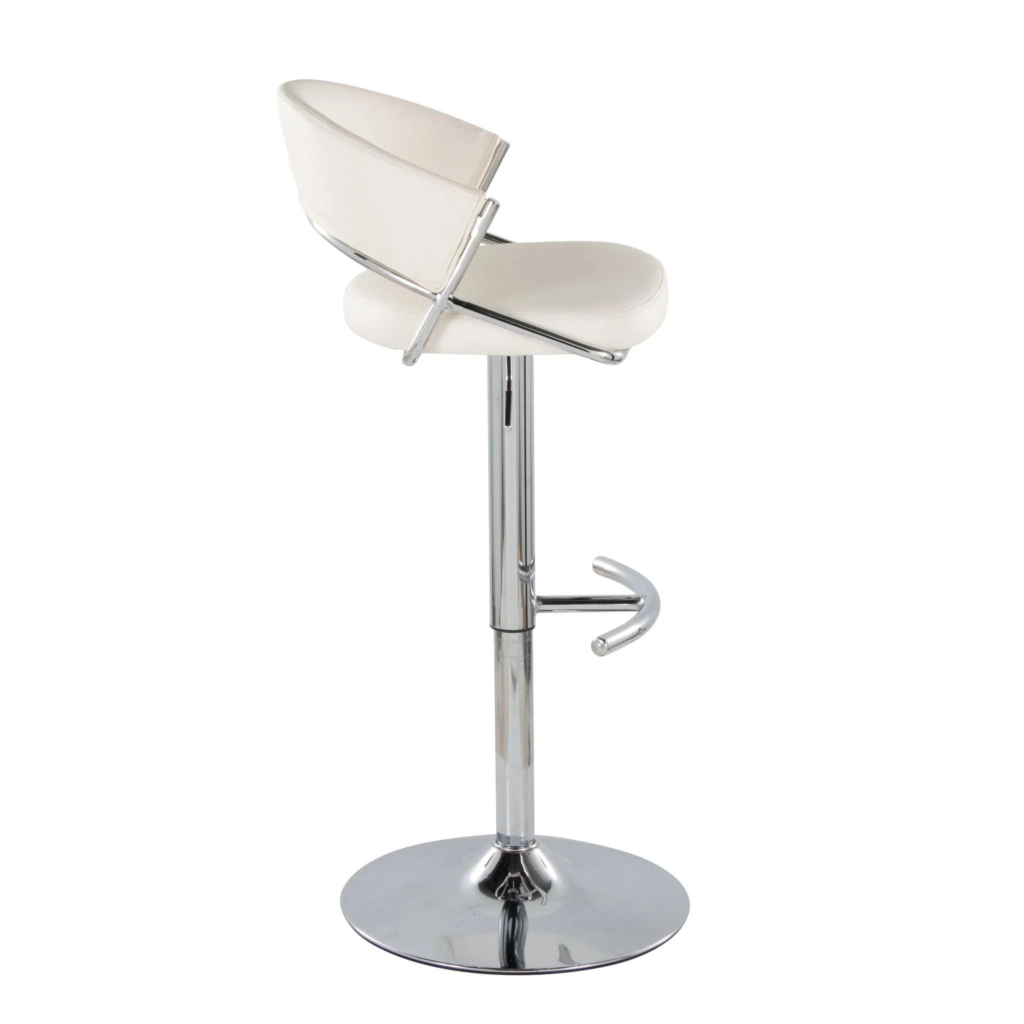 Jie - Contemporary Adjustable Barstool With Swivel & Rounded T Footrest (Set of 2) - Image 8