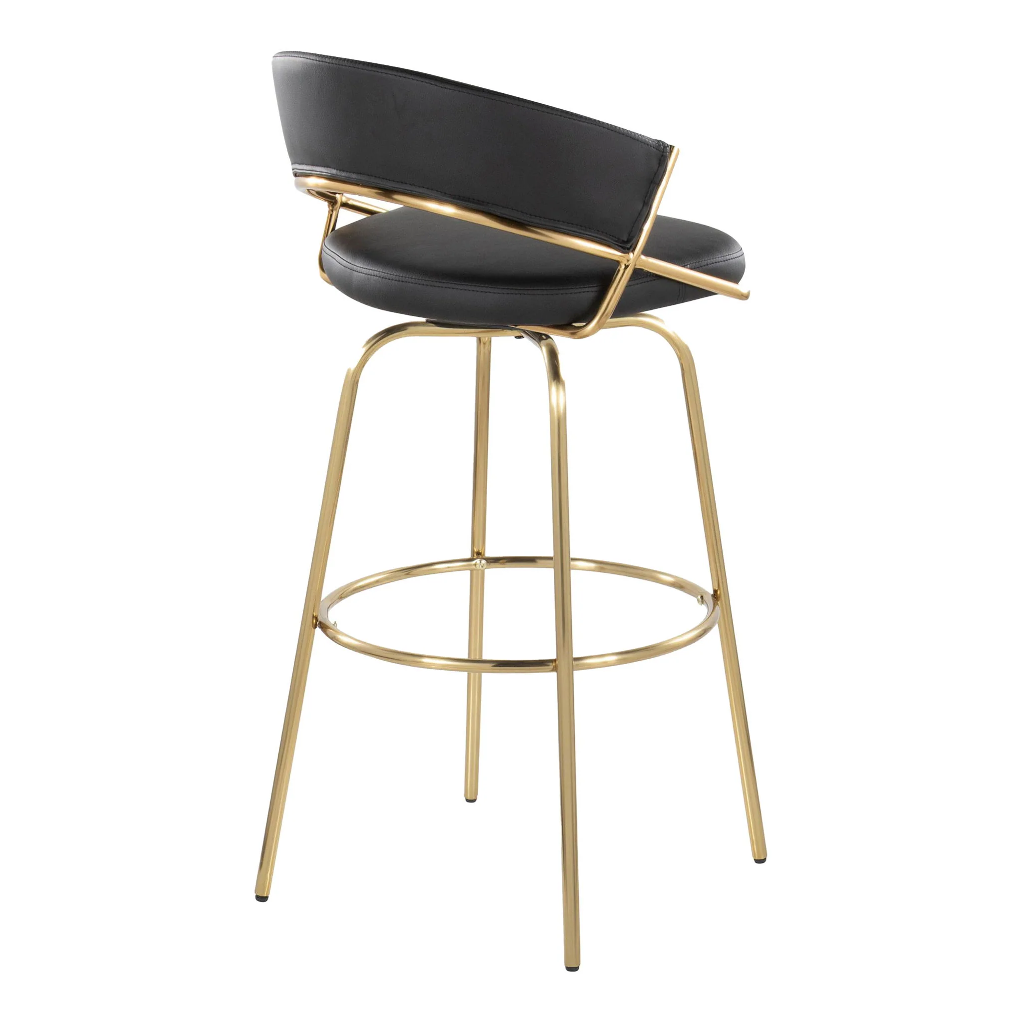 Jie - Fixed Height Contemporary Barstool With Swivel With Round Footrest (Set of 2) - Image 8