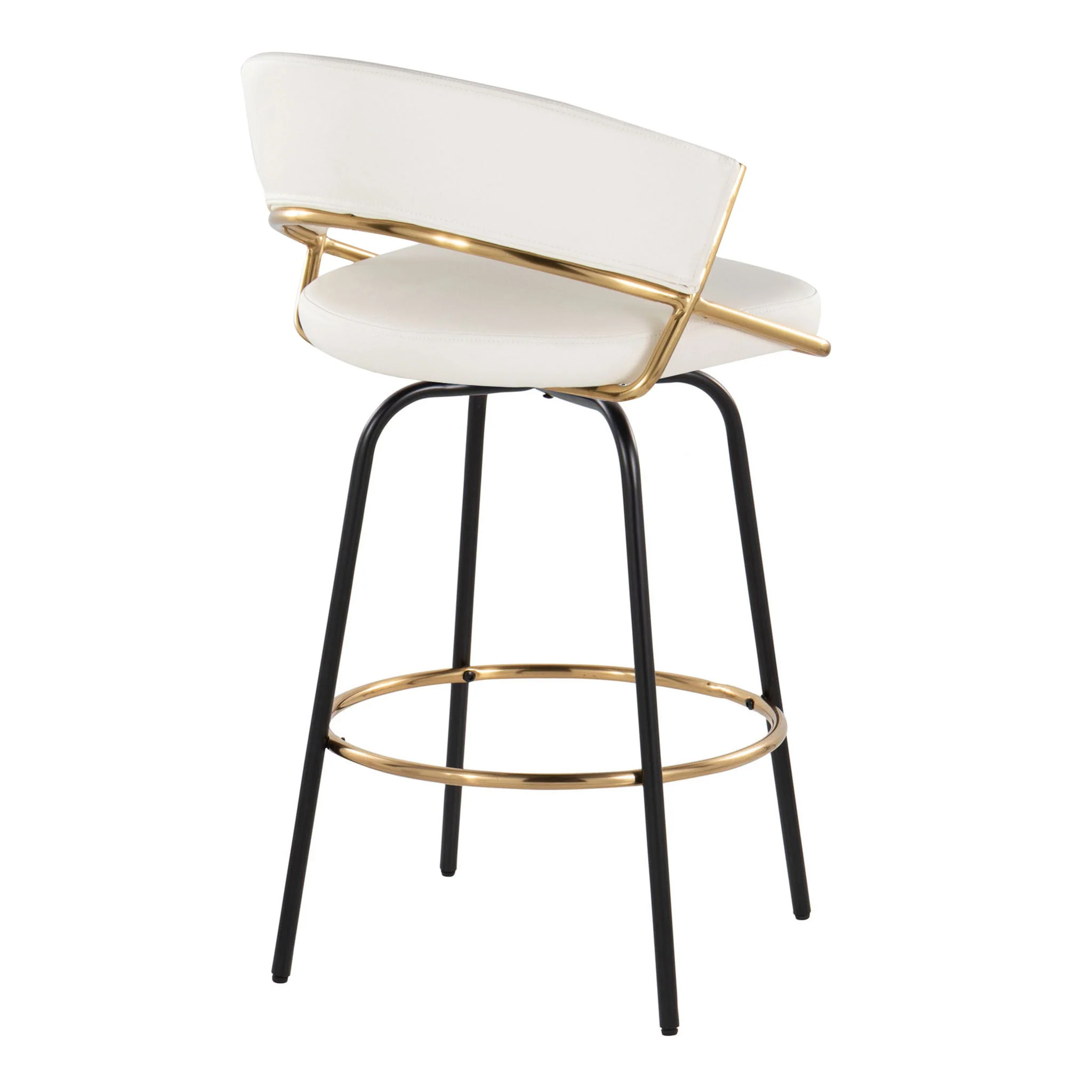 Jie - Fixed Height Contemporary Counter Stool With Swivel Round Footrest (Set of 2) - Image 3