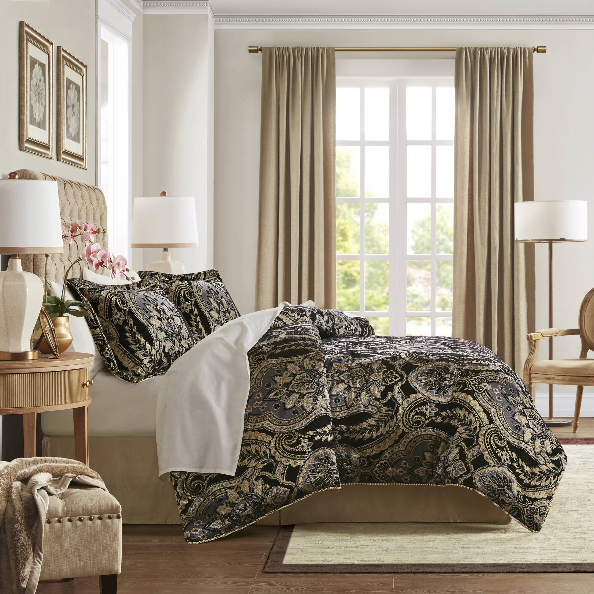Julius - Queen Comforter Set - Black - Image 3