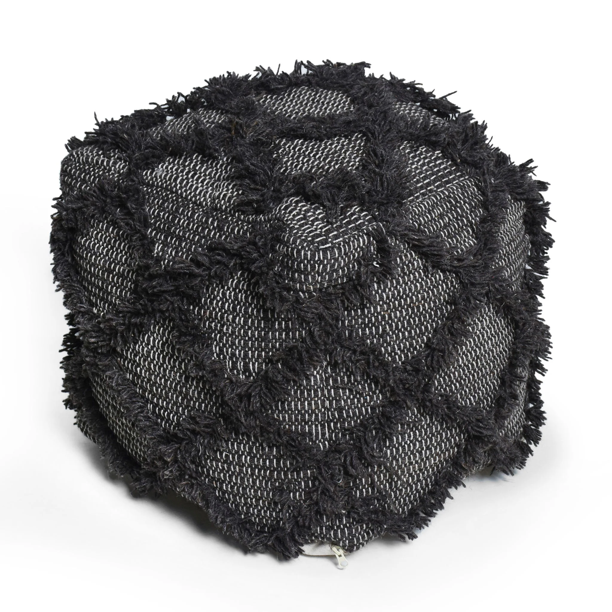 Jumanji - Handcrafted Wool And Cotton Pouf - Brown