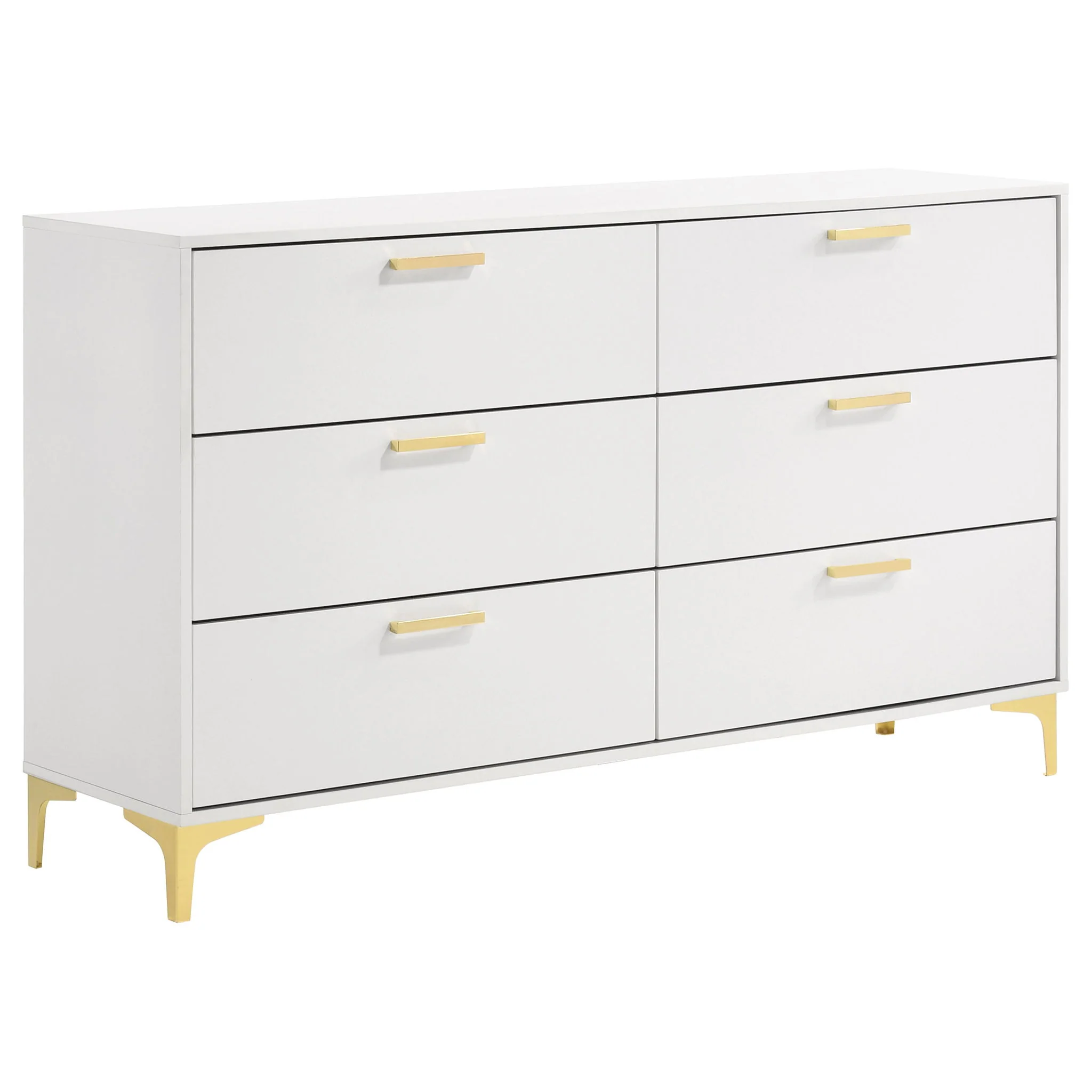 Karena - Rectangular 6 Drawer Dresser - White