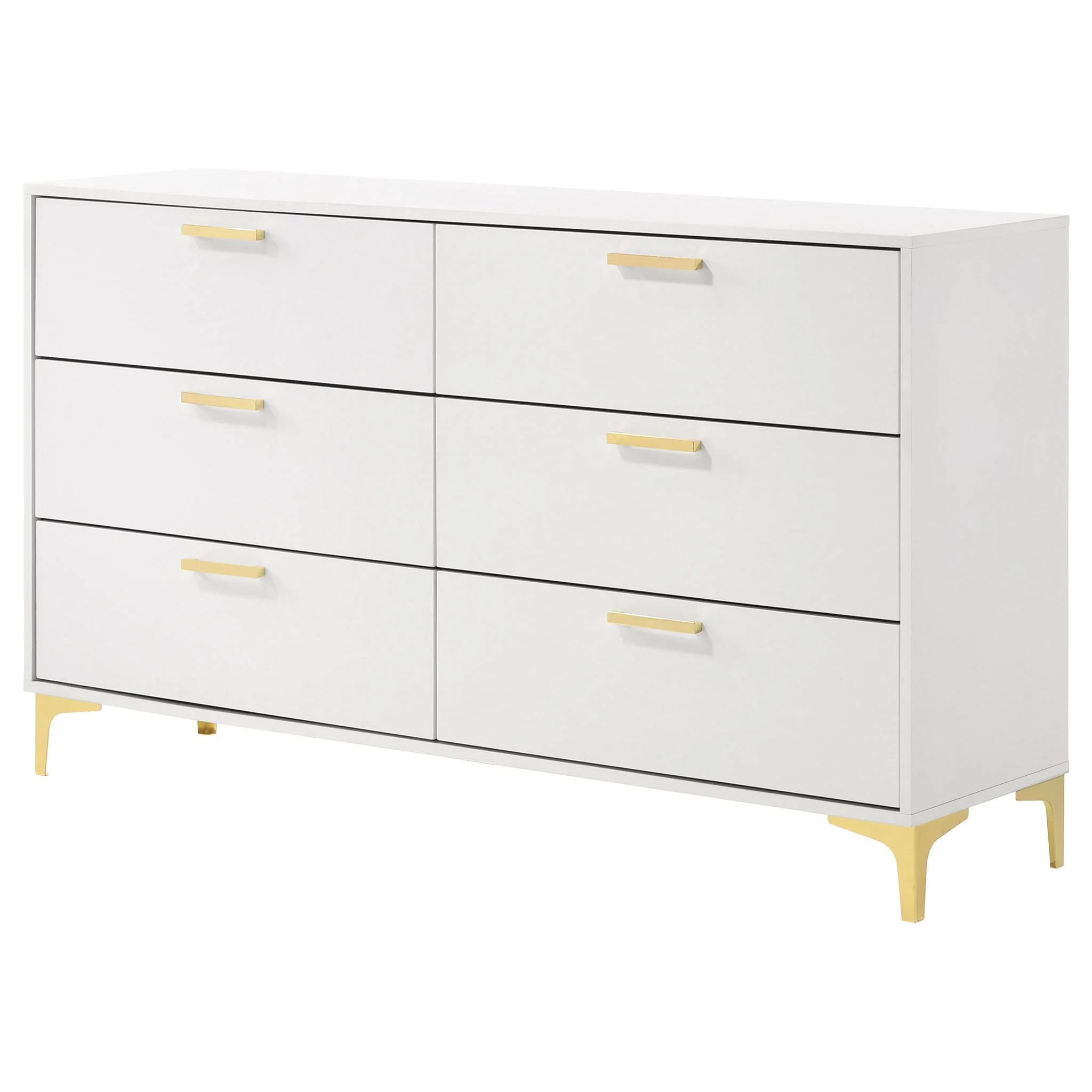 Karena - Rectangular 6 Drawer Dresser - White - Image 3