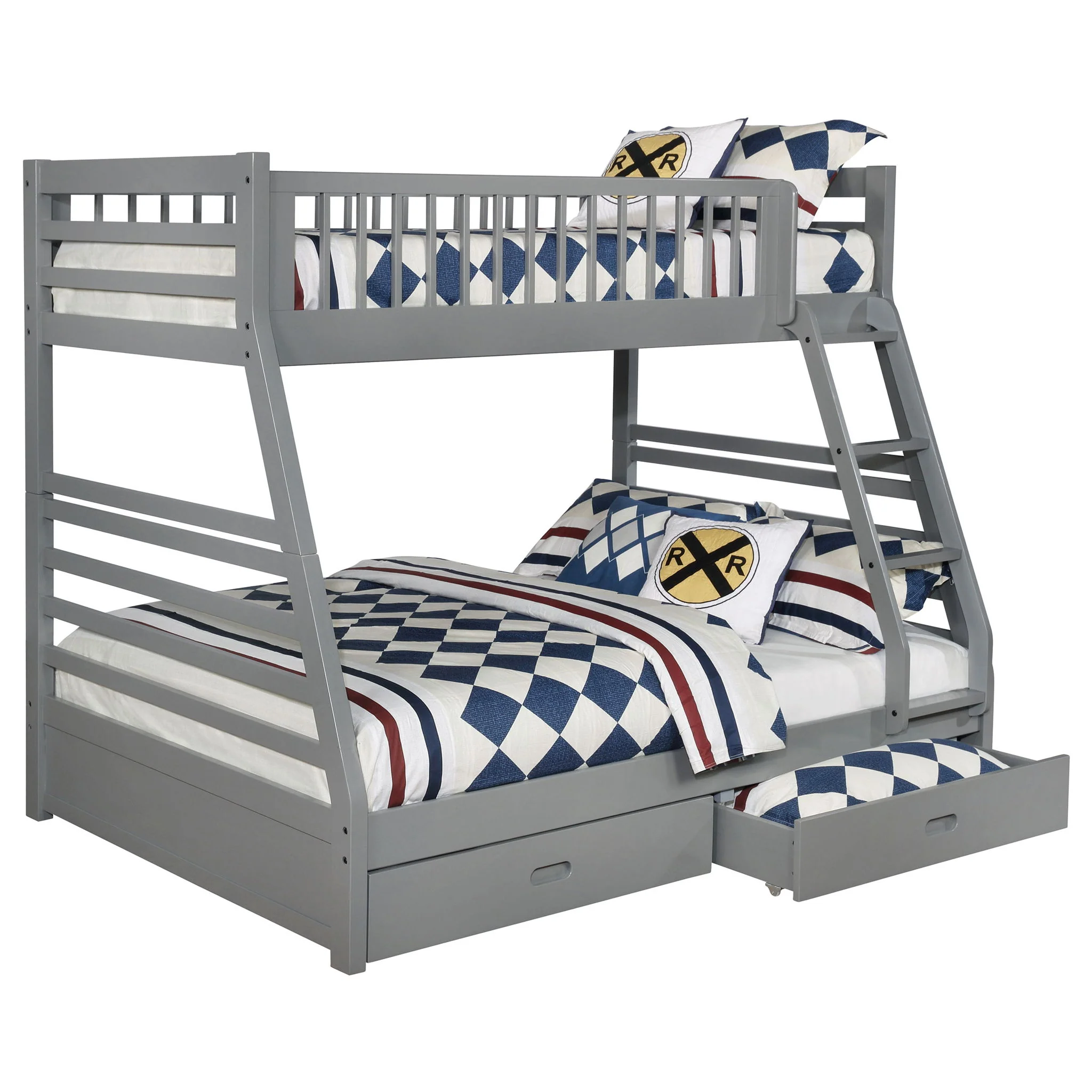 Keira - 2 Drawer Twin Over Full Bunk Bed - Gray - Image 2