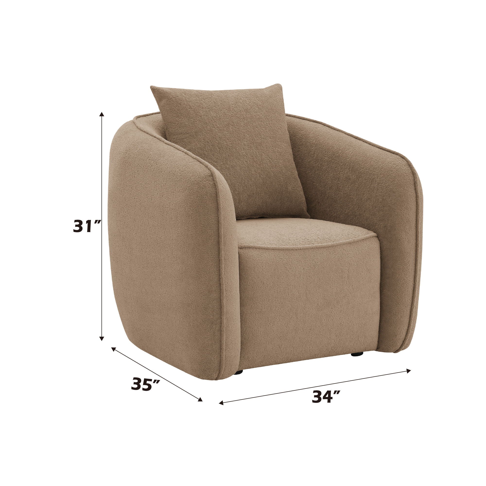 Keith - Chair With 1 Matching Color Toss Pillows - Image 8