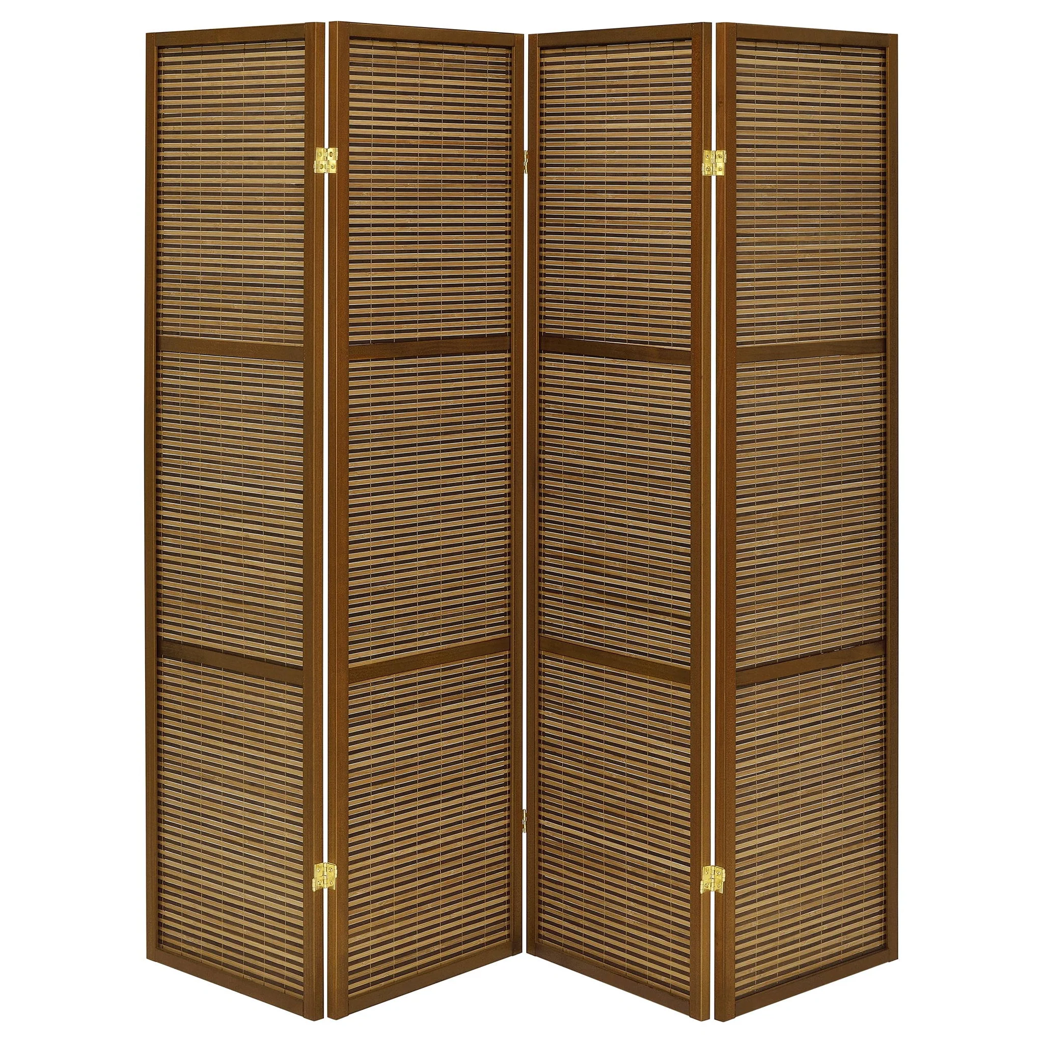 Kenabi - 4 Panel Room Divider Folding Screen - Walnut - Image 3