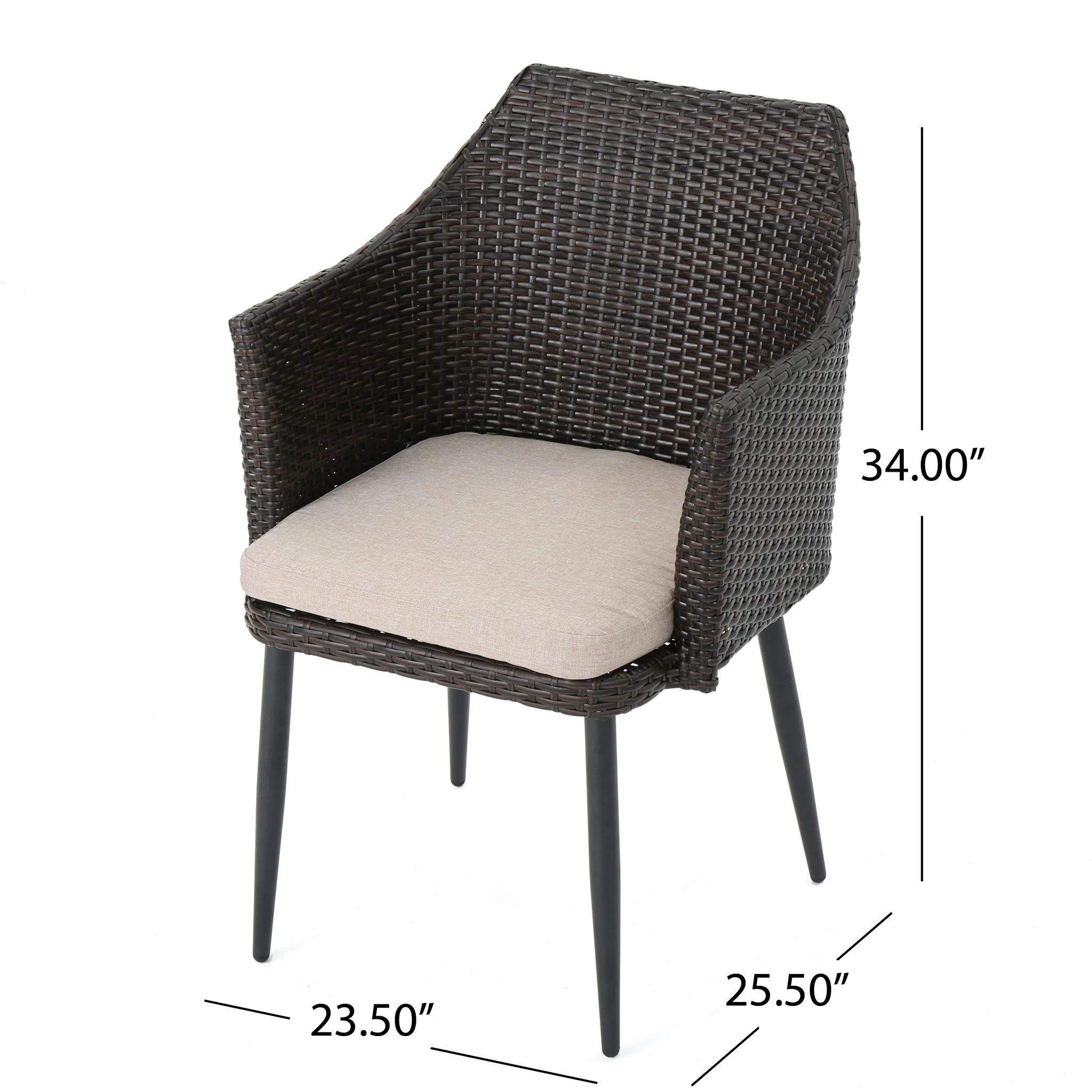 Kenneth - 3 Pieces Chat Set Outdoor Furniture - Brown Multi - Image 2