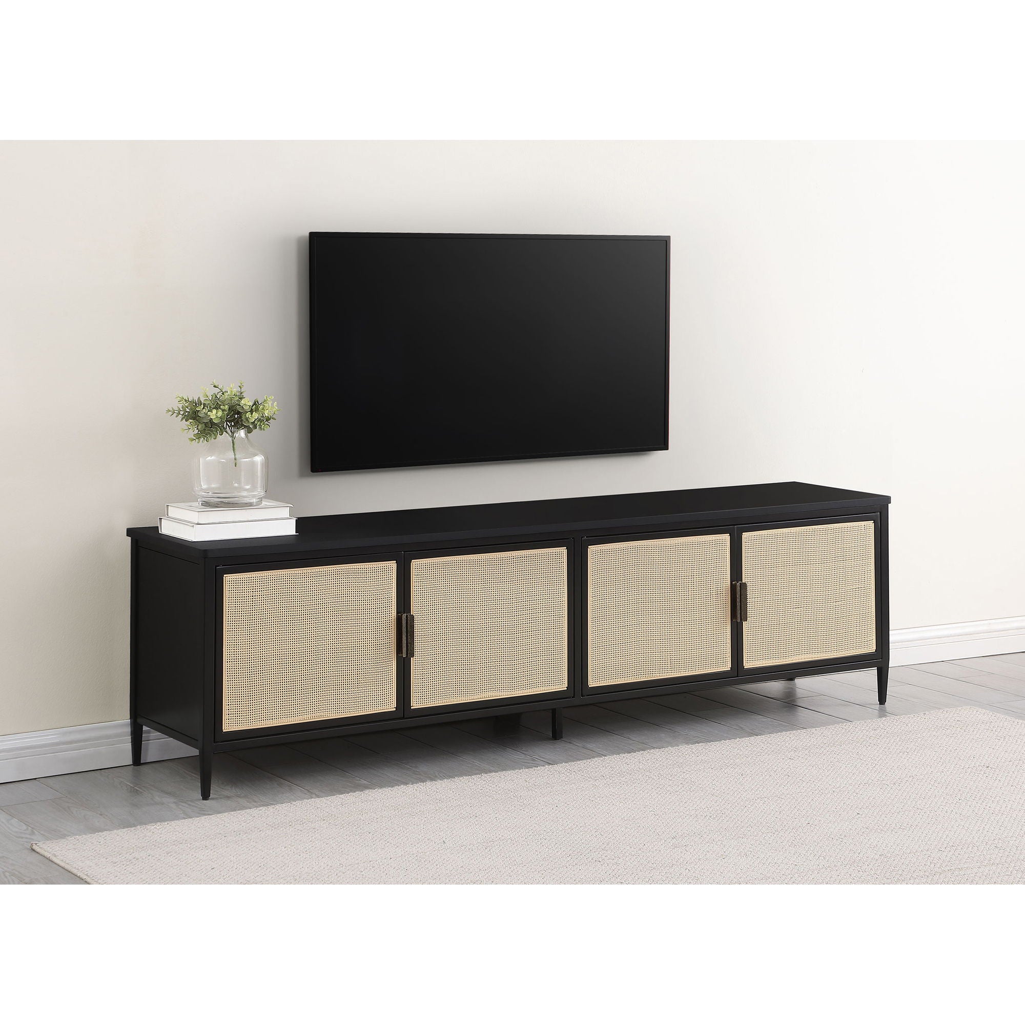 Kenneth - 4 Door TV Stand - Black - Image 4