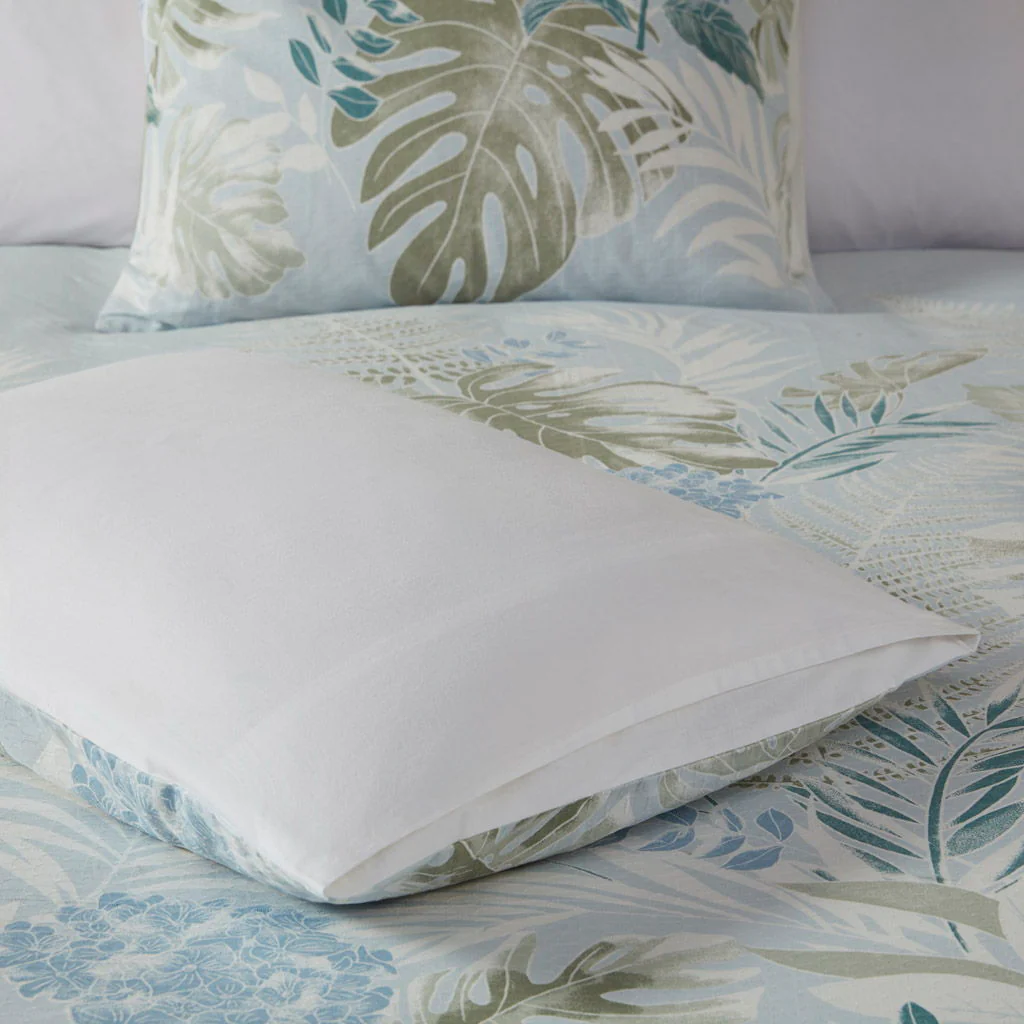 Kiawah Island - 5 Piece Cotton Duvet Cover Set With Throw Pillow - Blue - Image 3