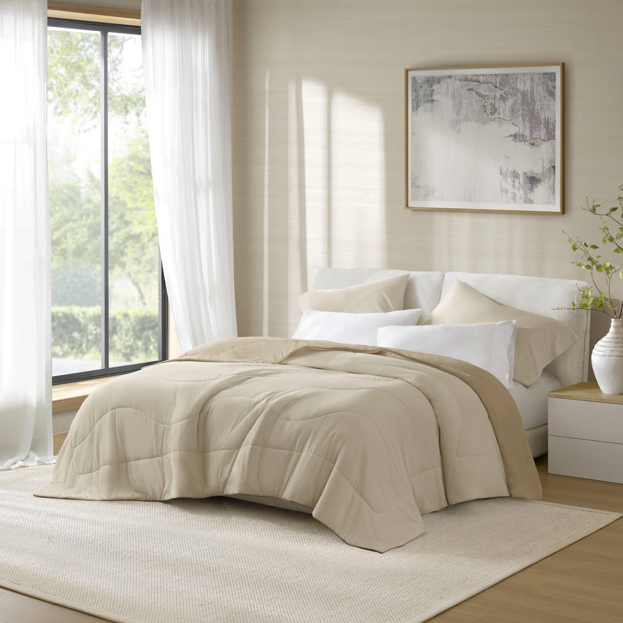 King/California King Reversible Tencel Comforter Blanket - Linen - Image 4