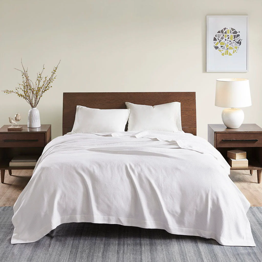 Egyptian Cotton - King Blanket - White