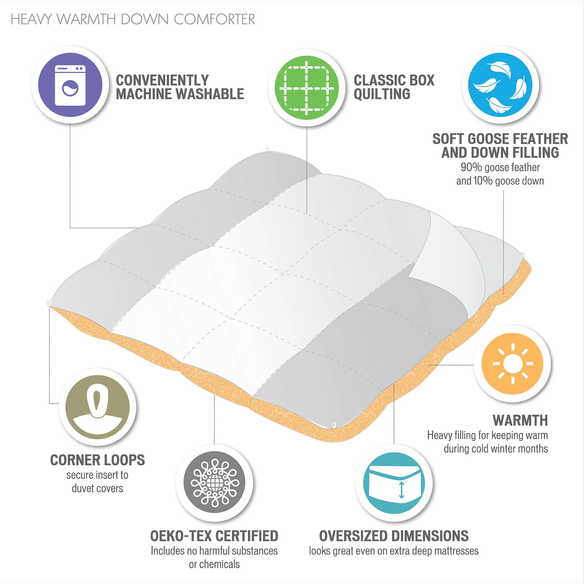 Heavy Warmth - King Oversize Comforter - White - Image 2