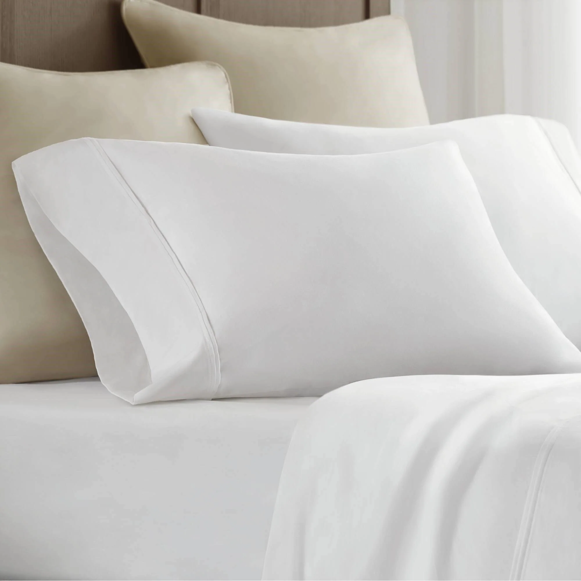 King Sateen Pillowcase Set - White - Image 2