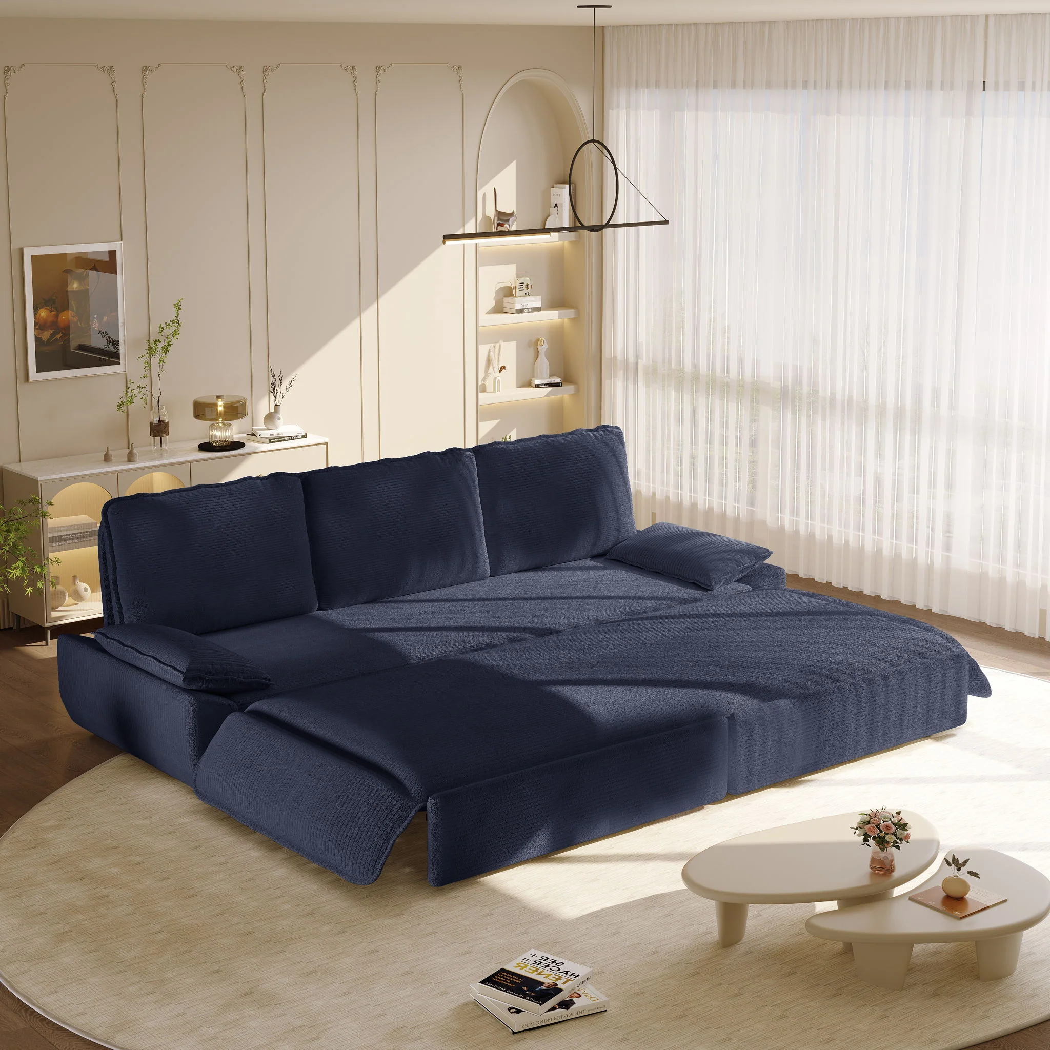 King Size Pull Out Sofa Bed, 3 In 1 Convertible Multifunctional - Image 20