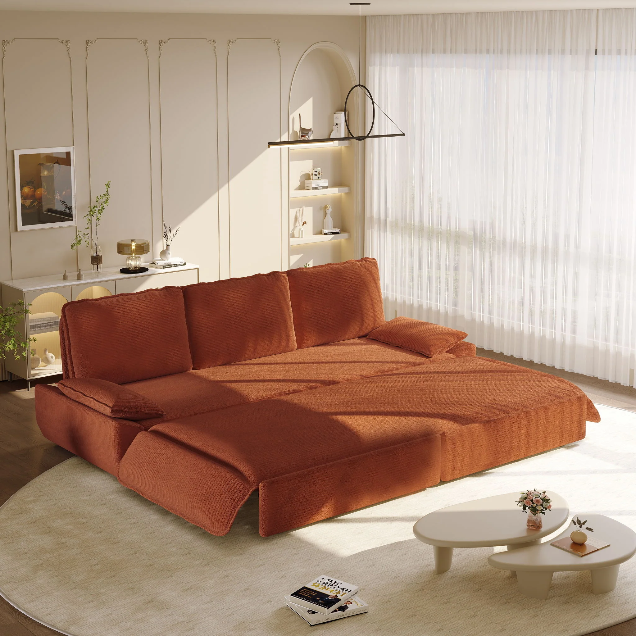 King Size Pull Out Sofa Bed, 3 In 1 Convertible Multifunctional - Image 24