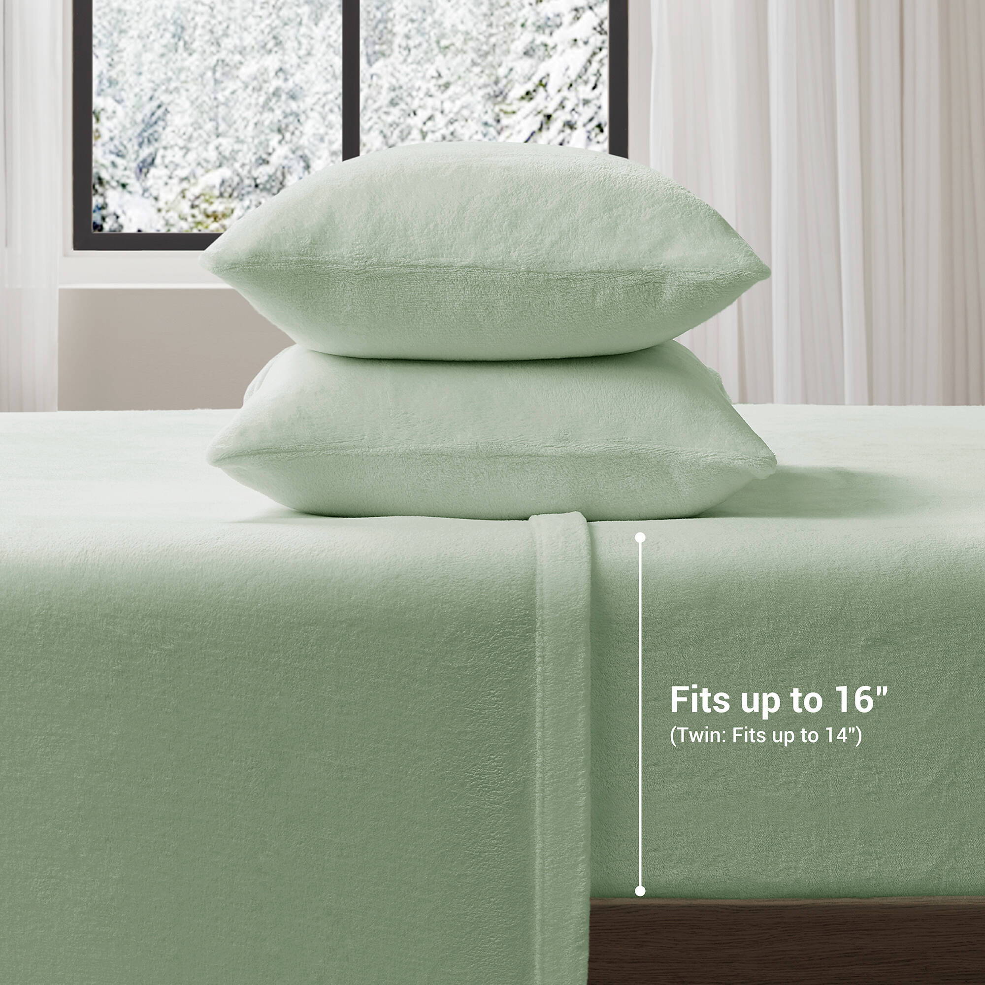Soloft Plush - King Sheet Set - Green - Image 4