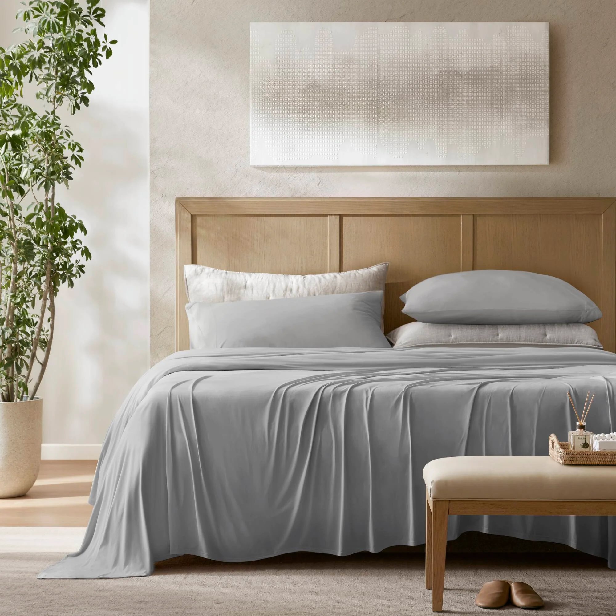 King Stretch Jersey Sheet Set - Gray