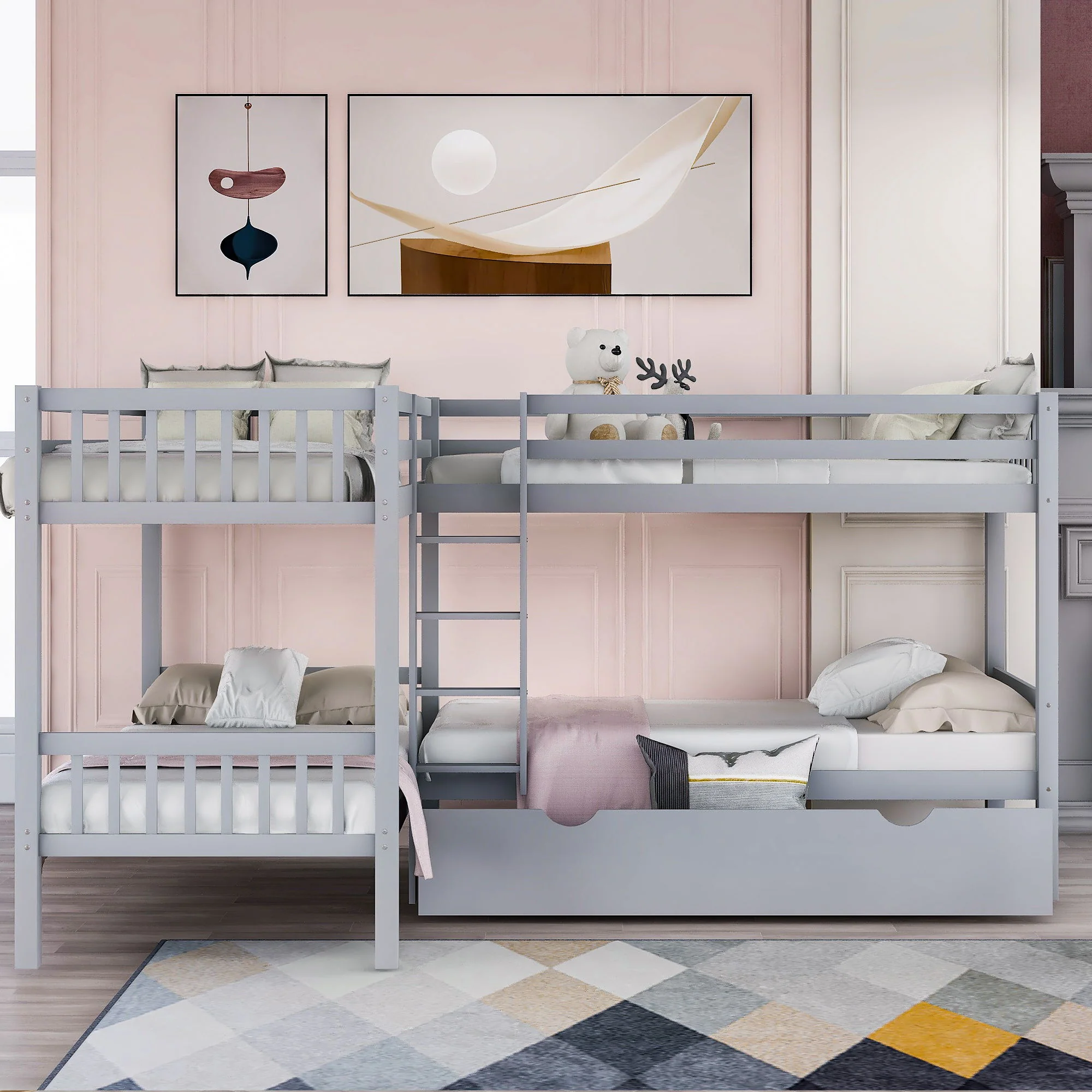 L Shaped Bunk Bed With Drawers - Image 8