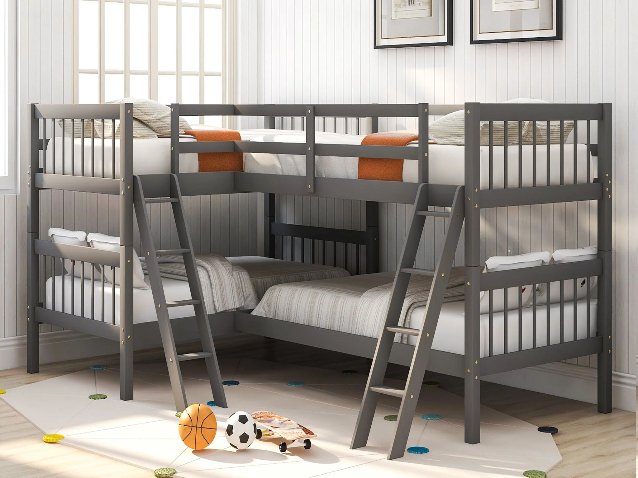 L Shaped Bunk Bed With Ladder - Image 6