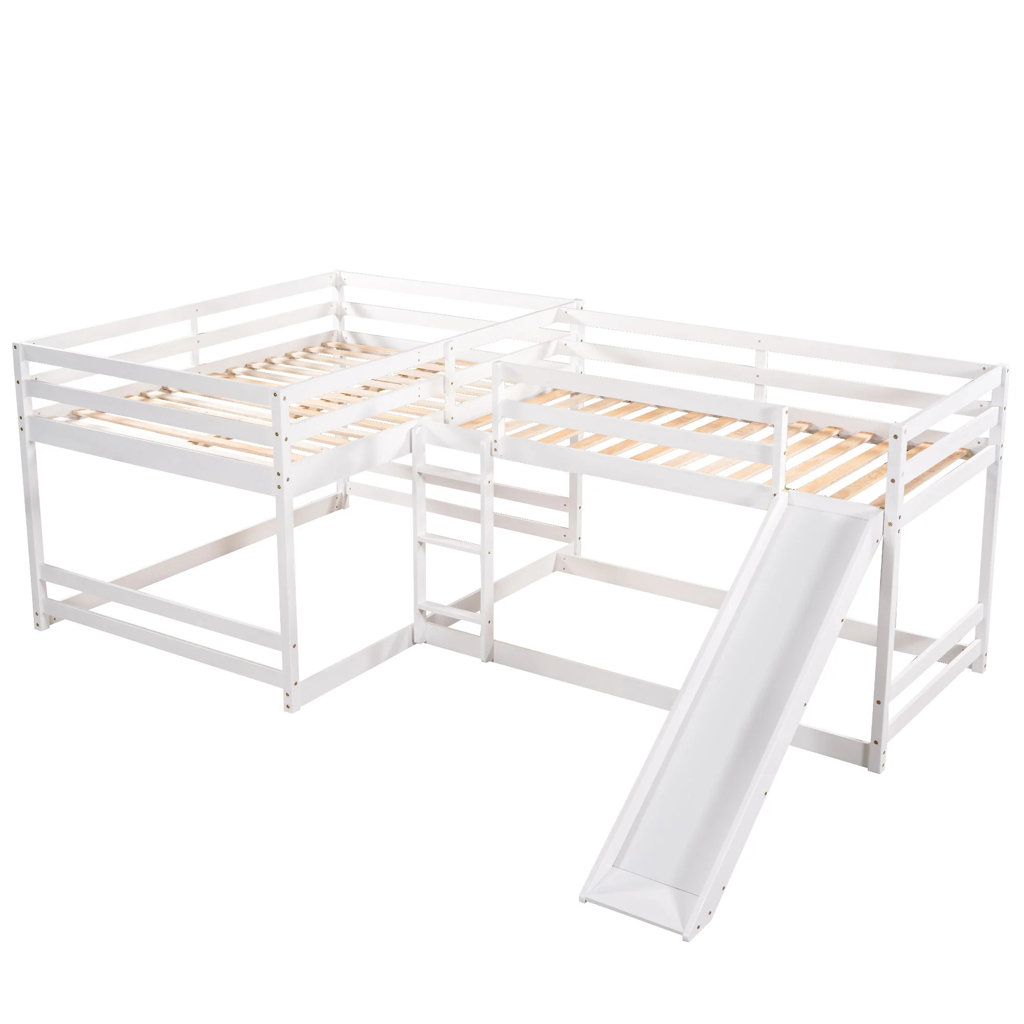 L-Shaped Bunk Bed With Slide And Short Ladder - Image 2
