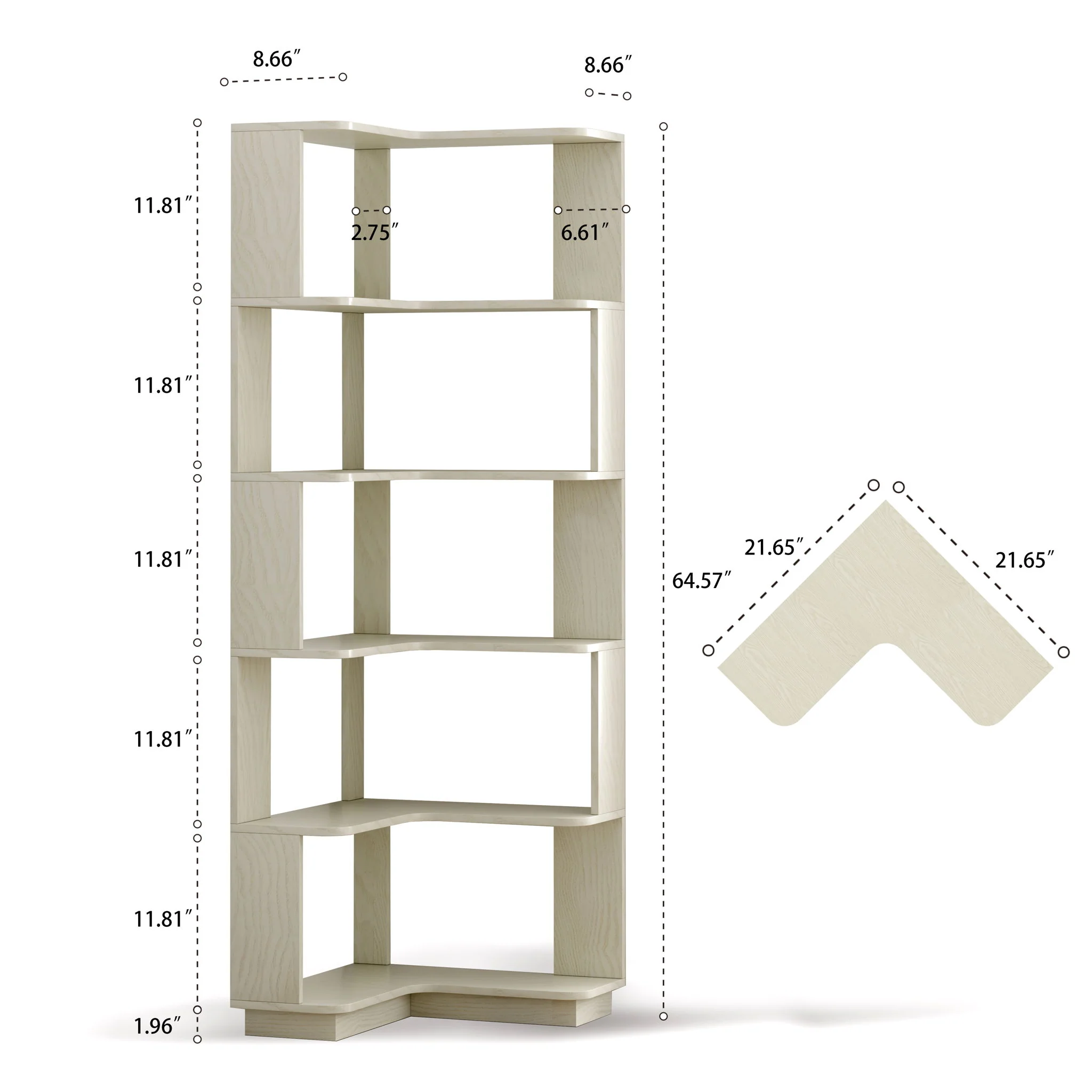 L-Shaped Corner Bookshelf - Image 17