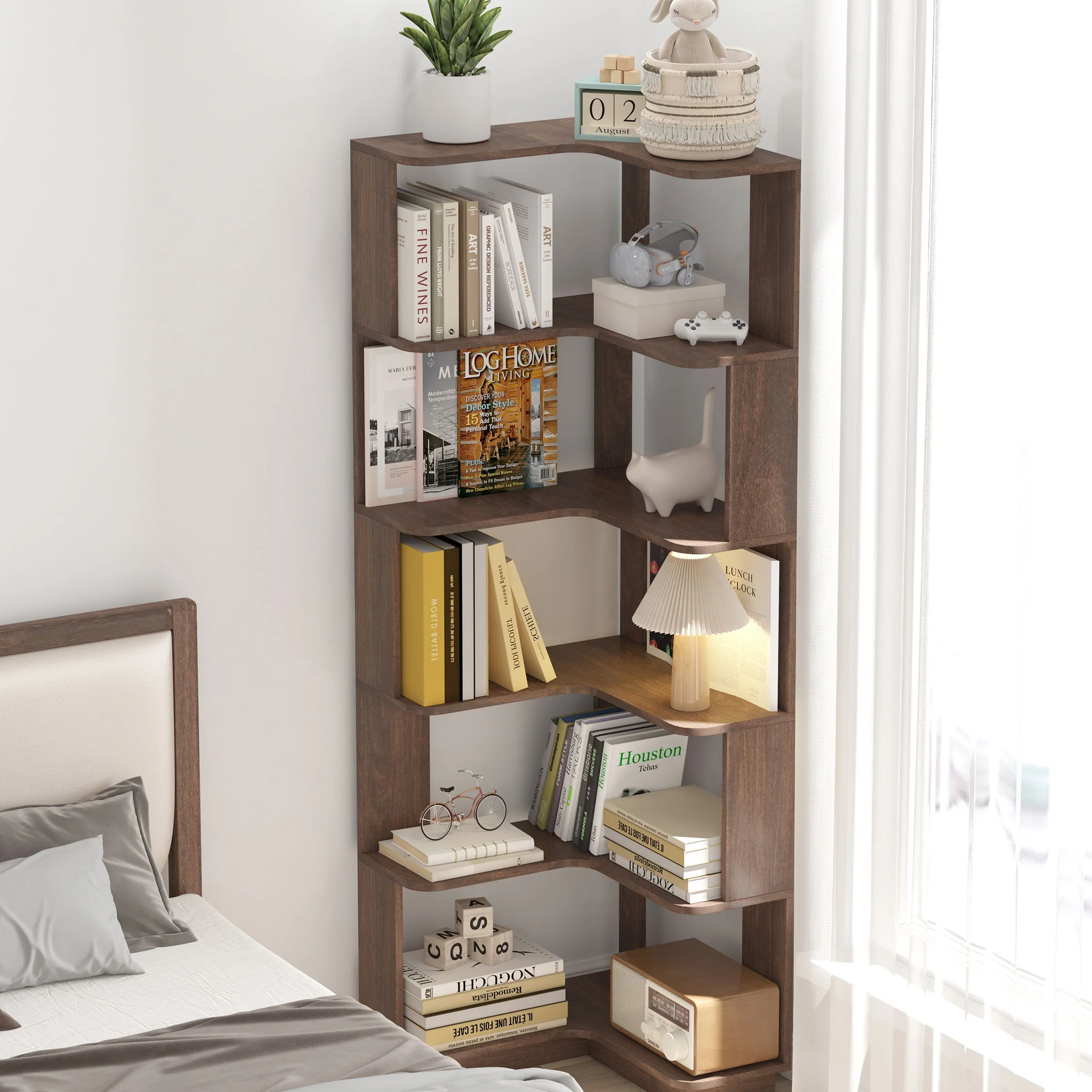 L-Shaped Design Corner Bookshelf - Image 11