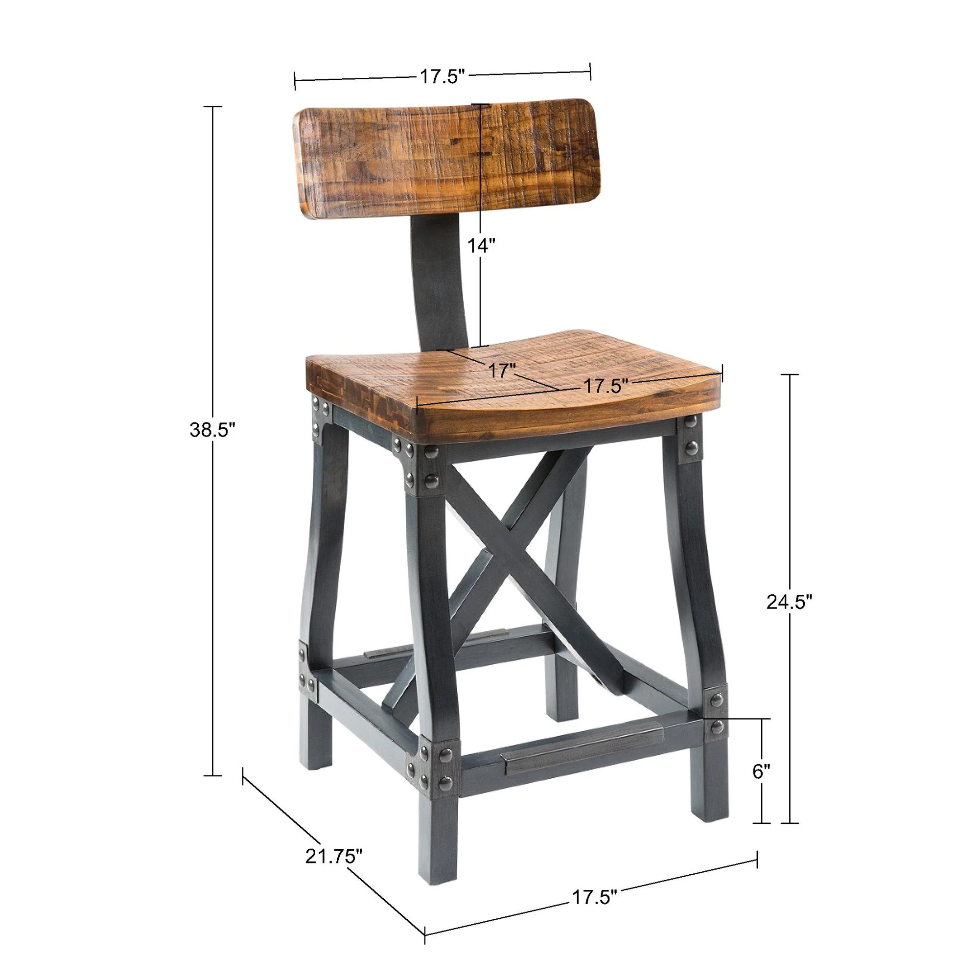 Lancaster - Counter Stool With Back - Amber - Image 4