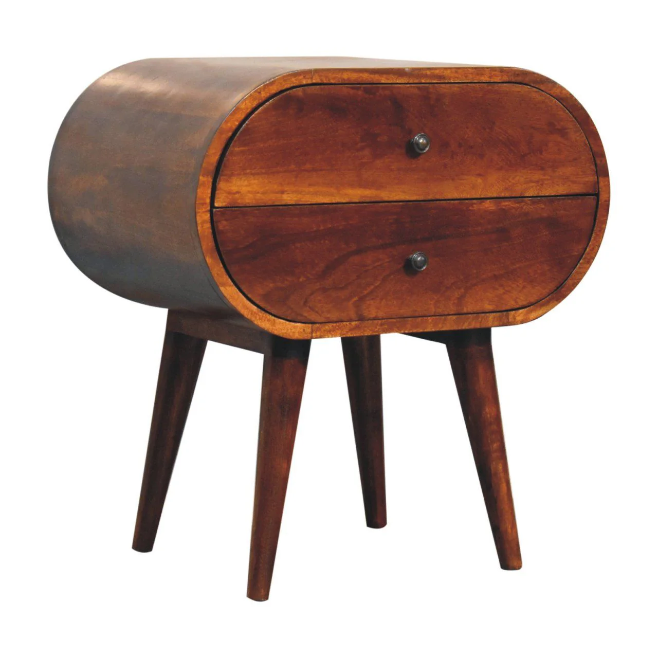 Large Chestnut Circular Bedside - Image 3