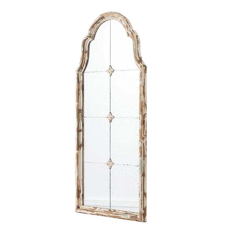 Large & Framed Wall Mirror, Arched Mirror With Decorative Window Look For Living Room - Cream - Image 3