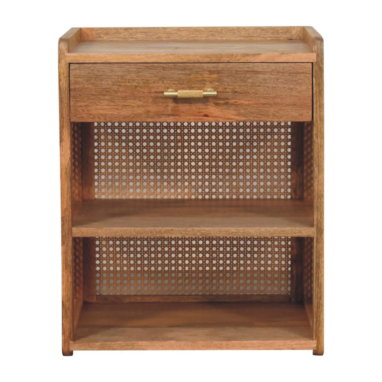 Larissa - T Bar Open Bedside Table - Oak - Image 4