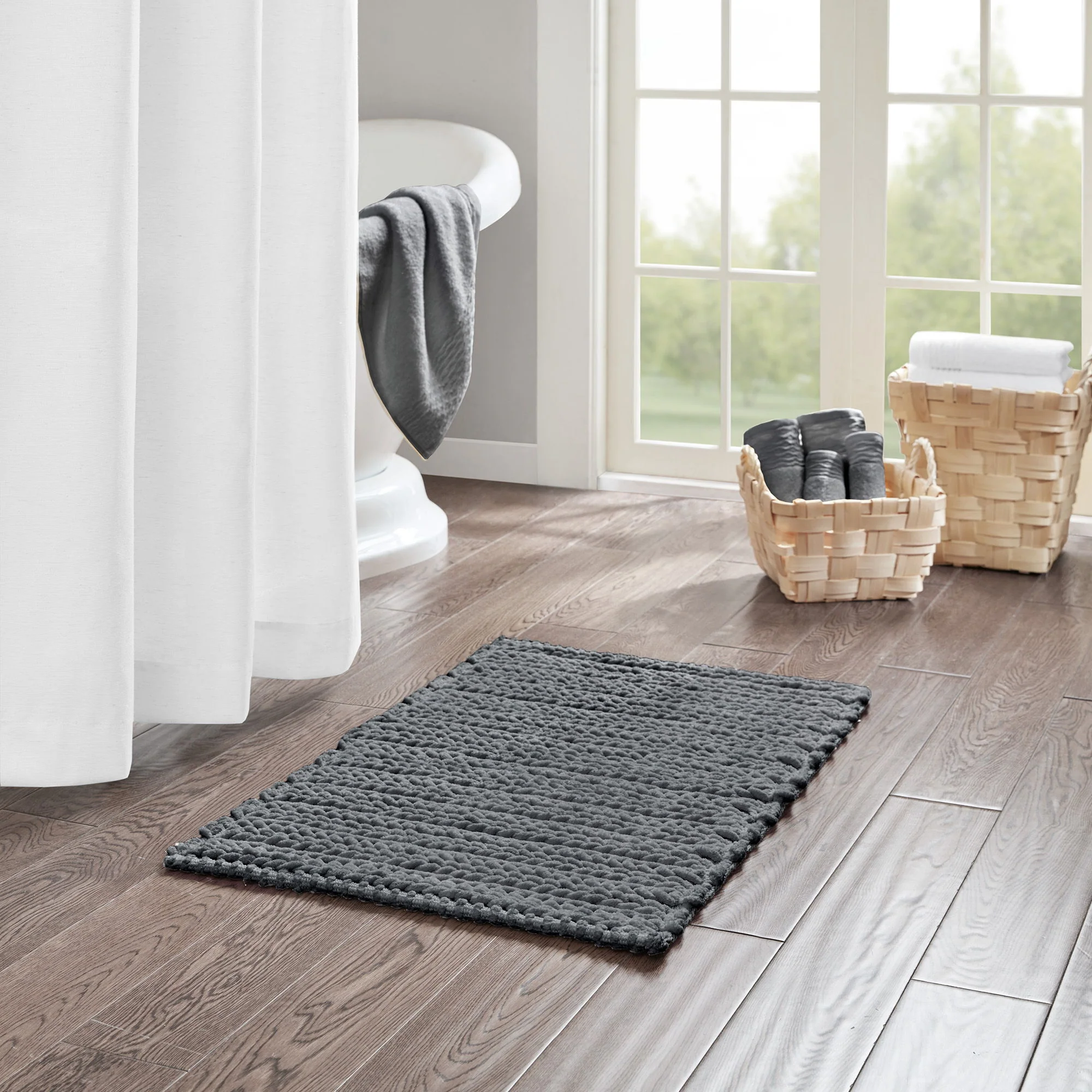 Lasso - 24" Chain Stitch Rug - Charcoal - Image 4