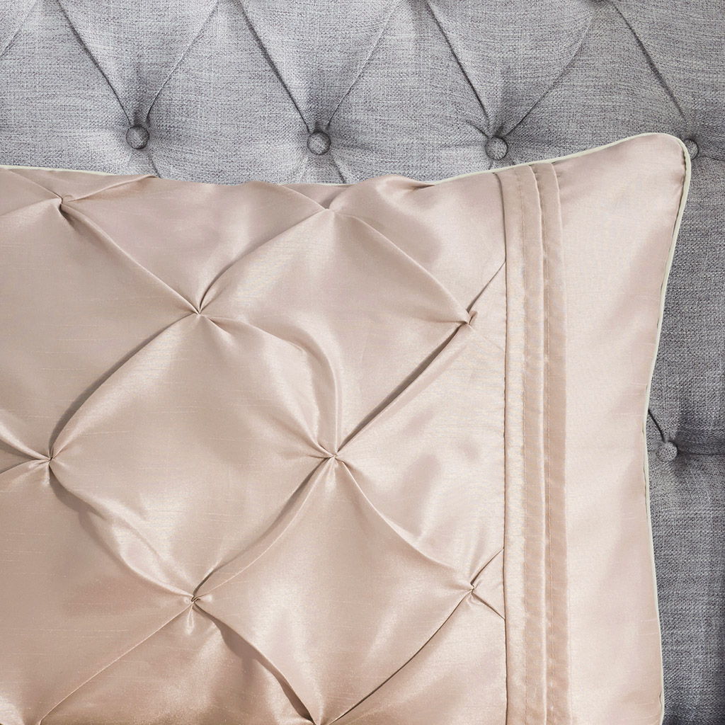 Laurel - 7 Piece Tufted Comforter Set - Blush - Image 2