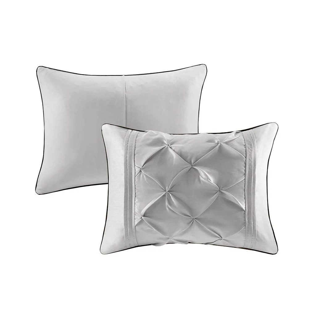 Laurel - 7 Piece Tufted Comforter Set - Gray - Image 4