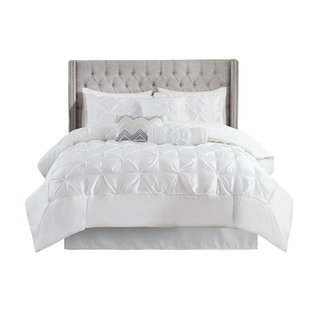 Laurel - 7 Piece Tufted Comforter Set - White - Image 3