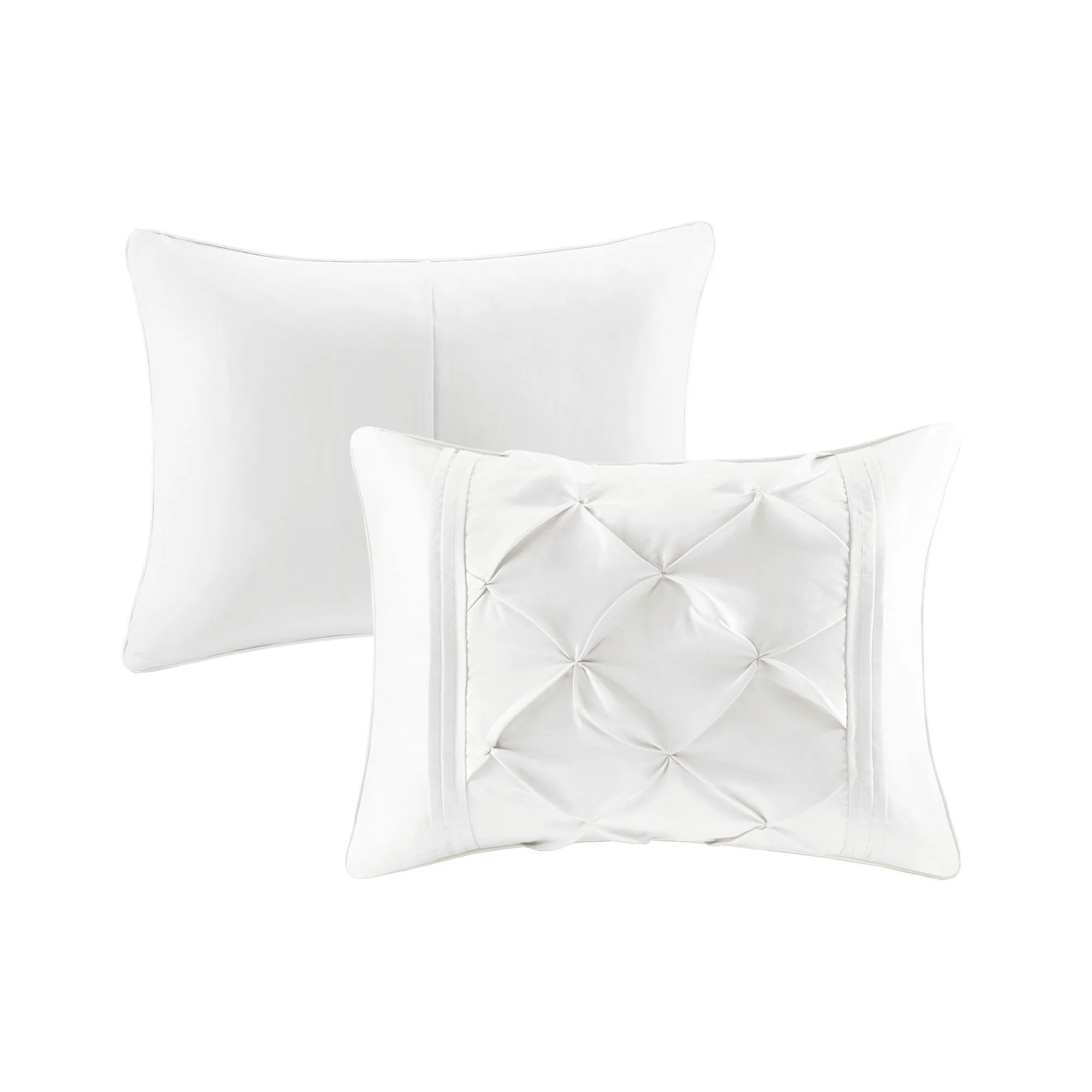 Laurel - King Pieced Pleated 7 Piece Tufted Comforter Set - White - Image 3