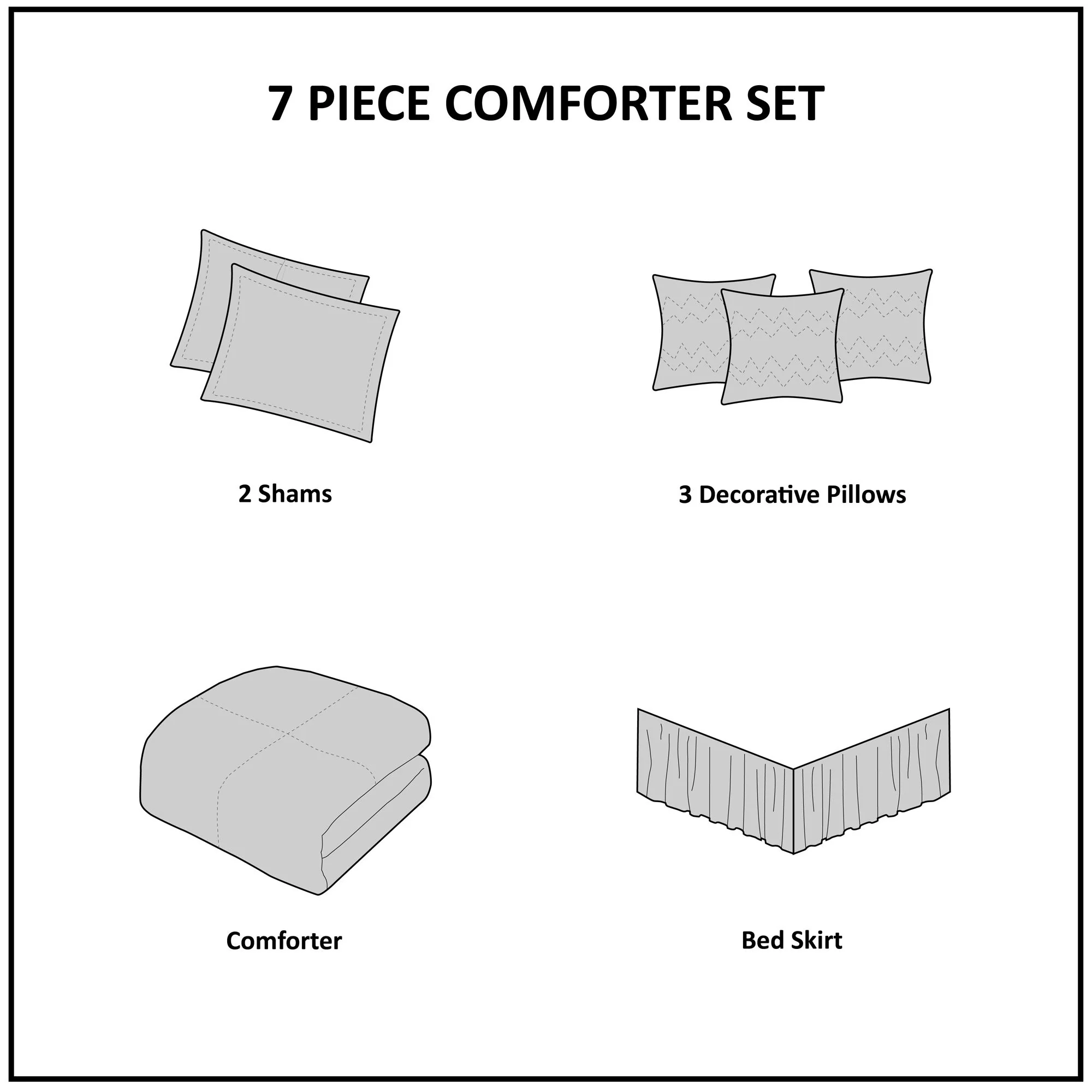 Laurel - King Pieced Pleated 7 Piece Tufted Comforter Set - White - Image 4