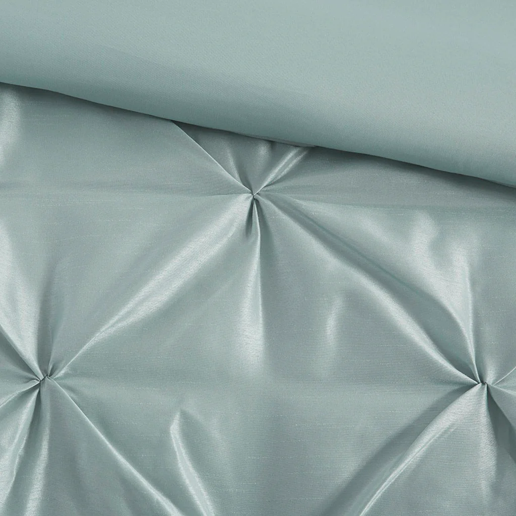 Laurel - Queen 7 Piece Tufted Comforter Set - Seafoam - Image 3