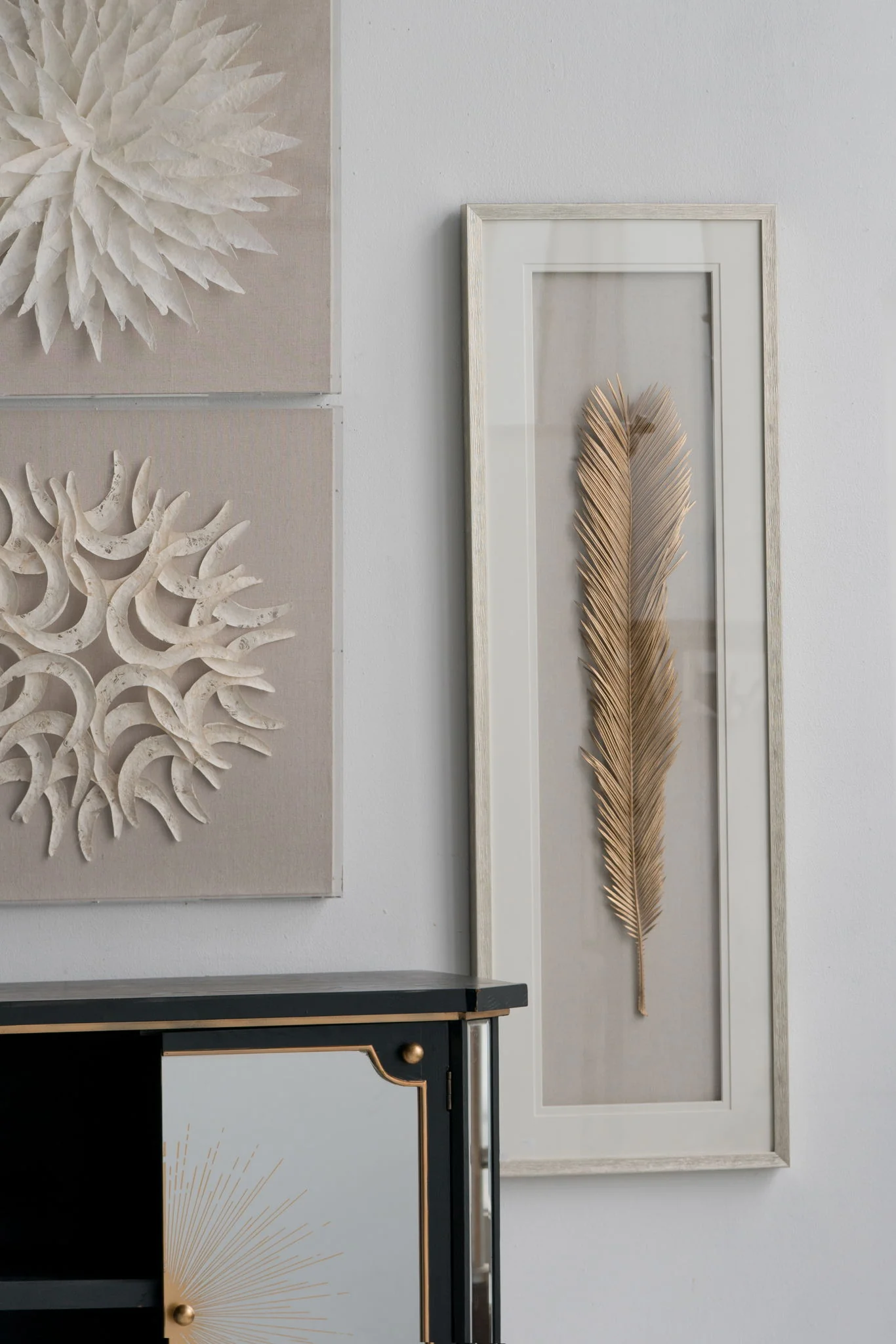 Leaf Framed Wall Art, Wall Decor For Living Room Dining Room Office Bedroom - Gold - Image 2