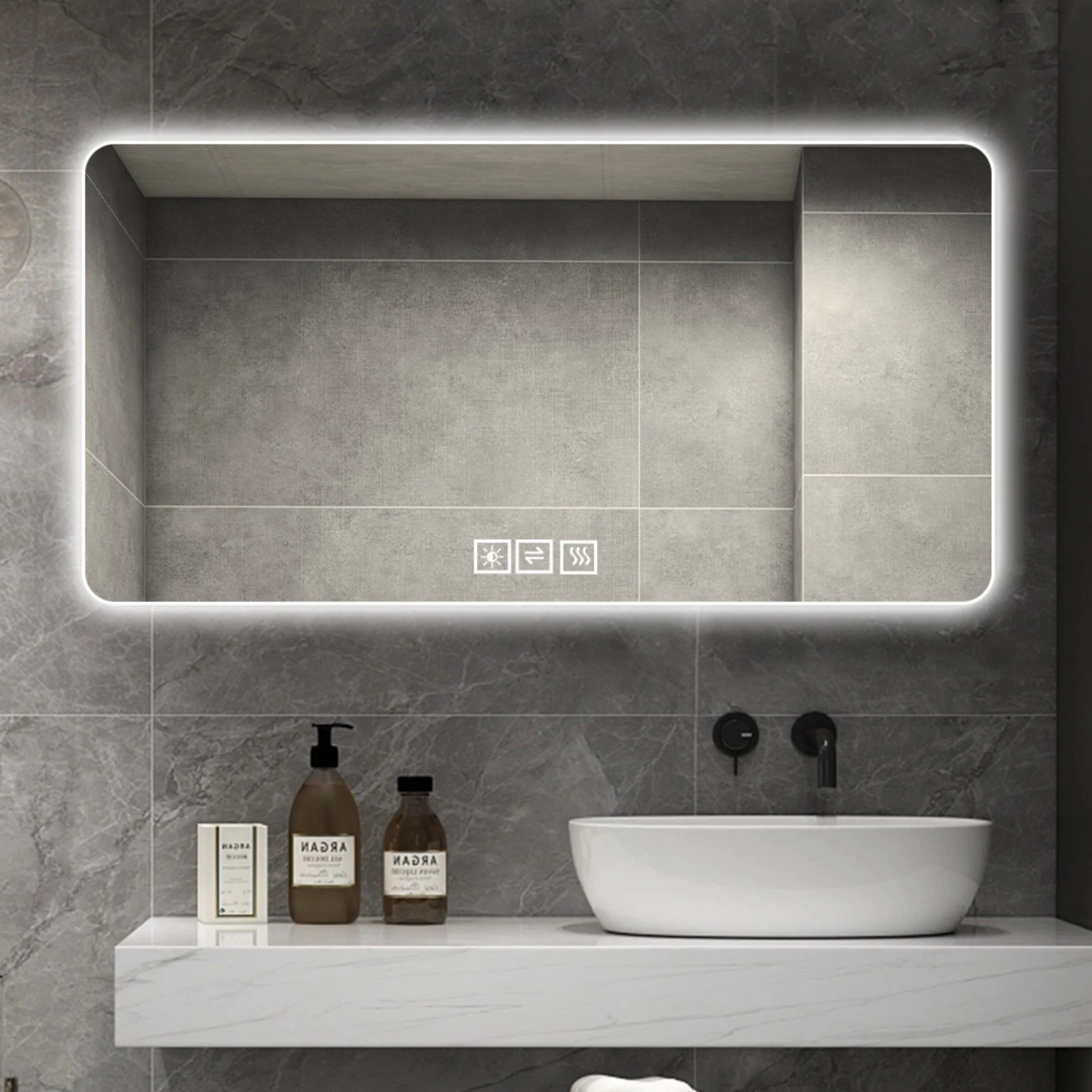 LED Bathroom Mirror With 3 Color Dimmable Backlight - Image 8