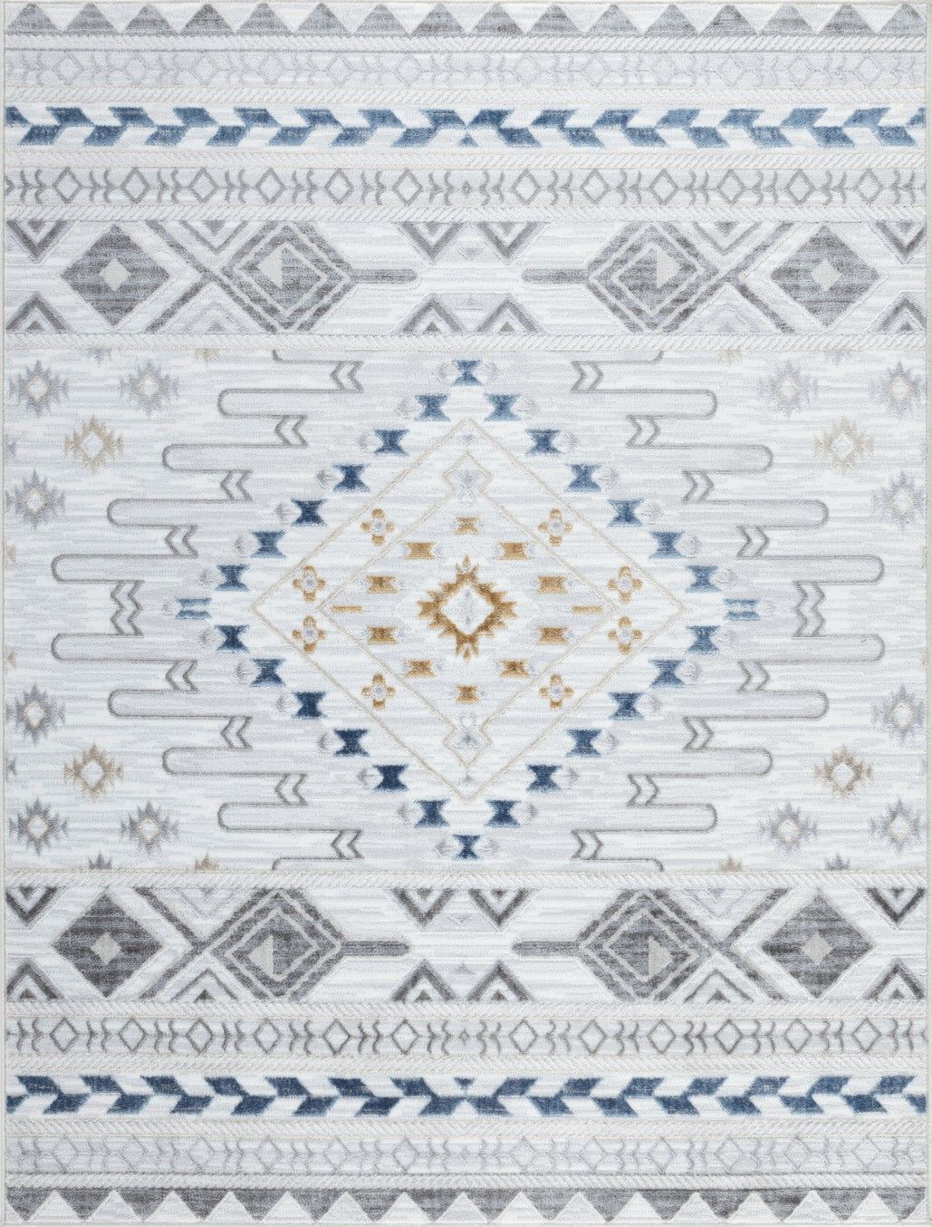 Legacy - 5'3" X 7' Polypropylene Area Rug - Multi / White - Image 2