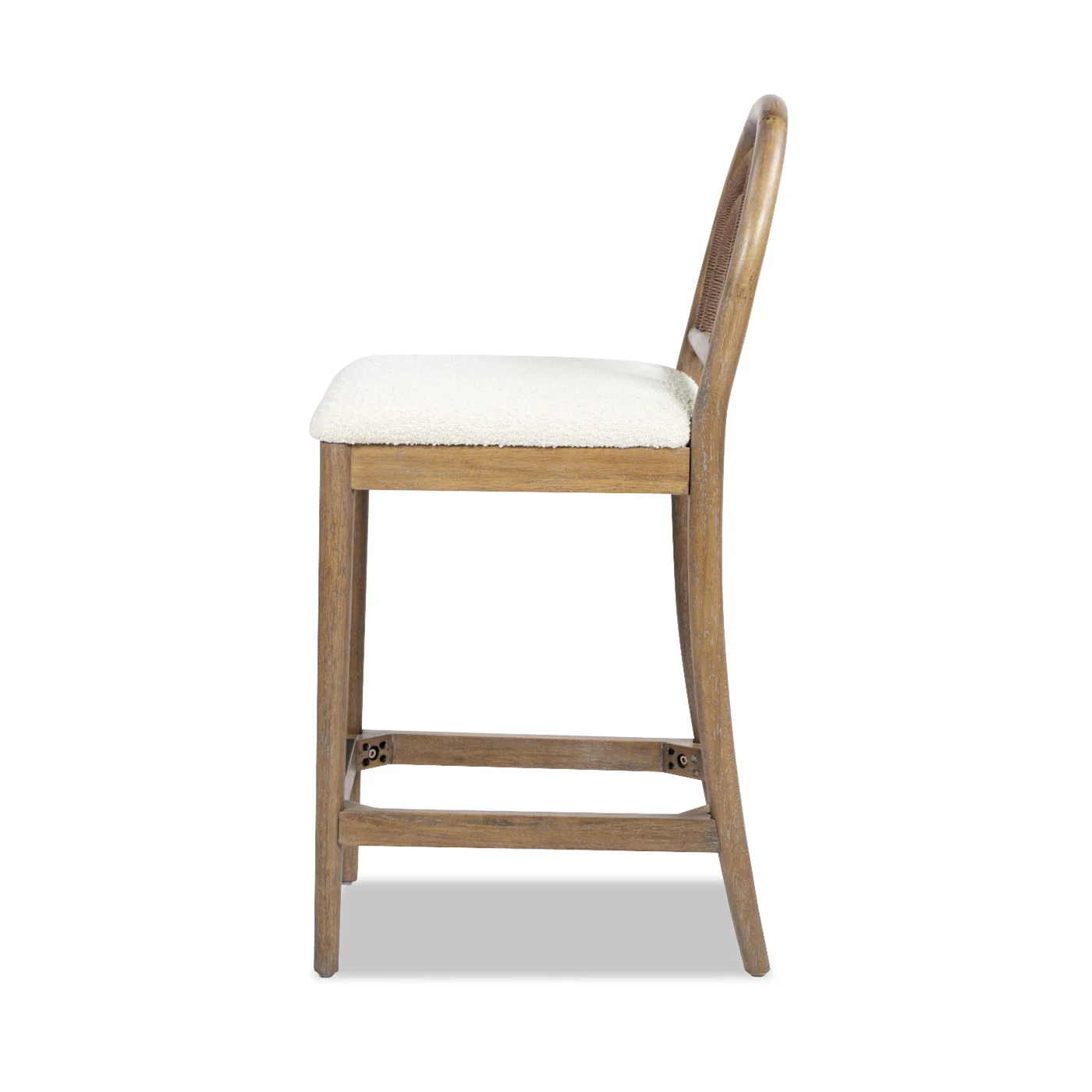 Leon - Arched Back & Upholstered Counter Stool (Set of 2) - Ivory White - Image 4