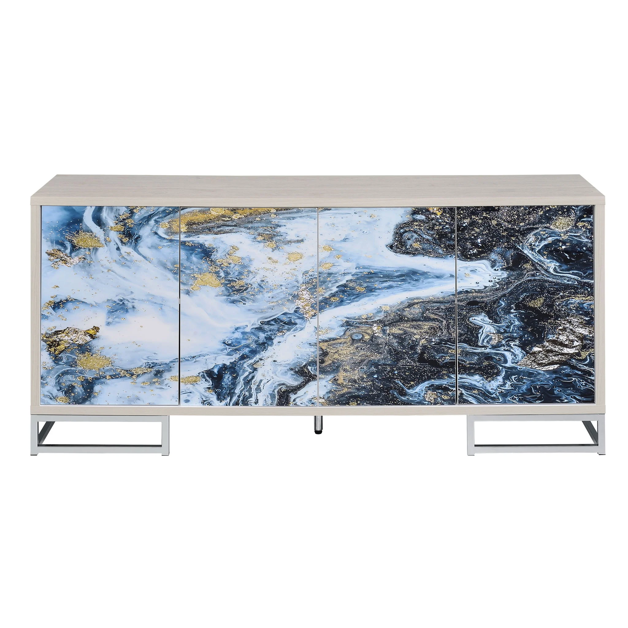 Liam - Marble Paint Console Cabinet - Multi - Image 4