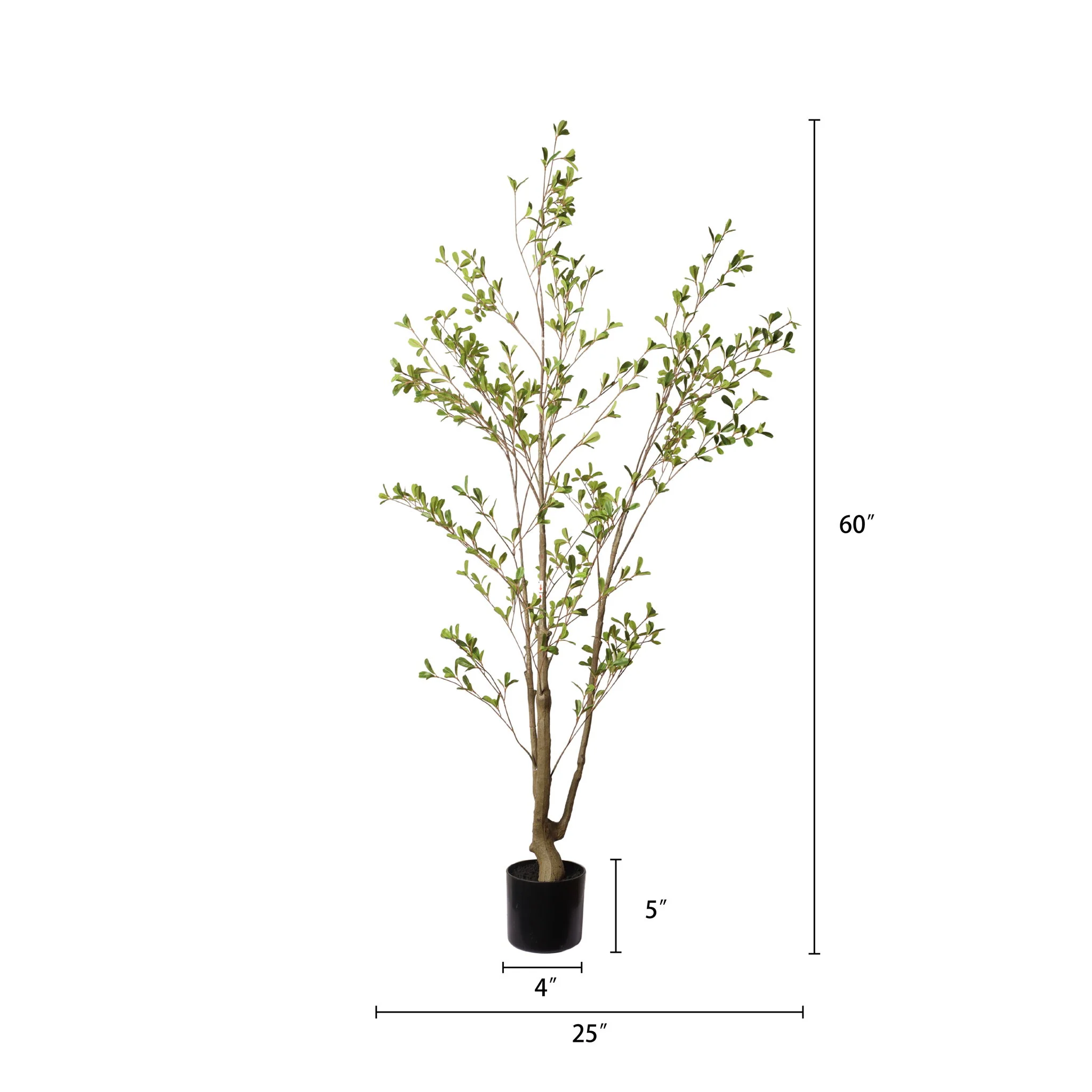 Lifelike Artificial Olive Tree With Plastic Pot For Home Living Room Decor - Green Leaves - Image 4