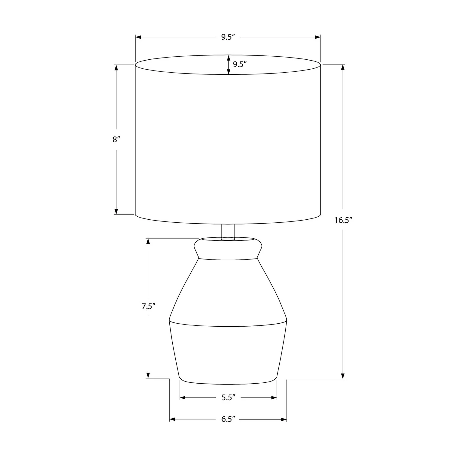 Lighting, Table Lamp Modern - Cream - Image 3