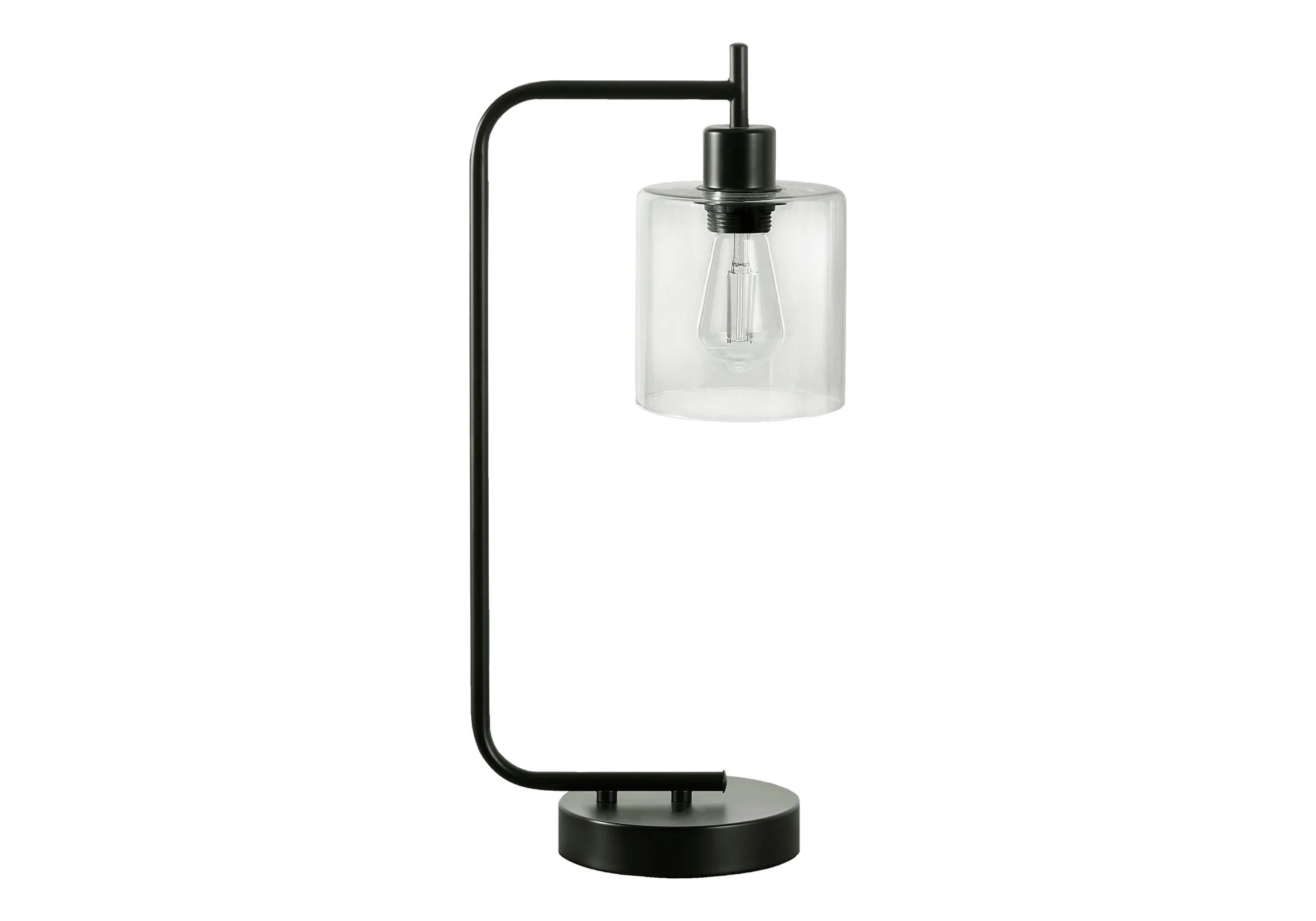 Lighting, Table Lamp, USB Port Included, Glass Shade, Modern - Black - Image 3