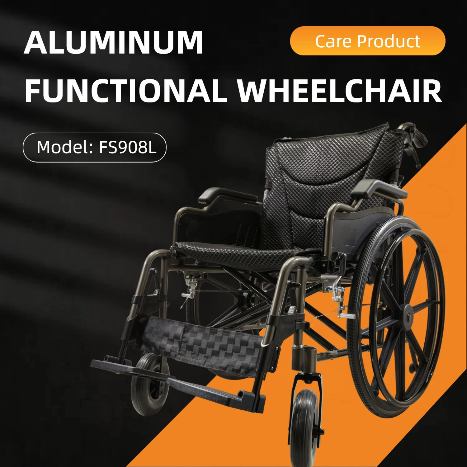 Lightweight Foldable Nursing Wheelchair For Adults Double X Force Support, 300Lbs Capacity, Breathable Cushion & Anti Backflip Design With Tires, Adjustable Seat Belt, Quick Release Wheels - Gray - Image 4