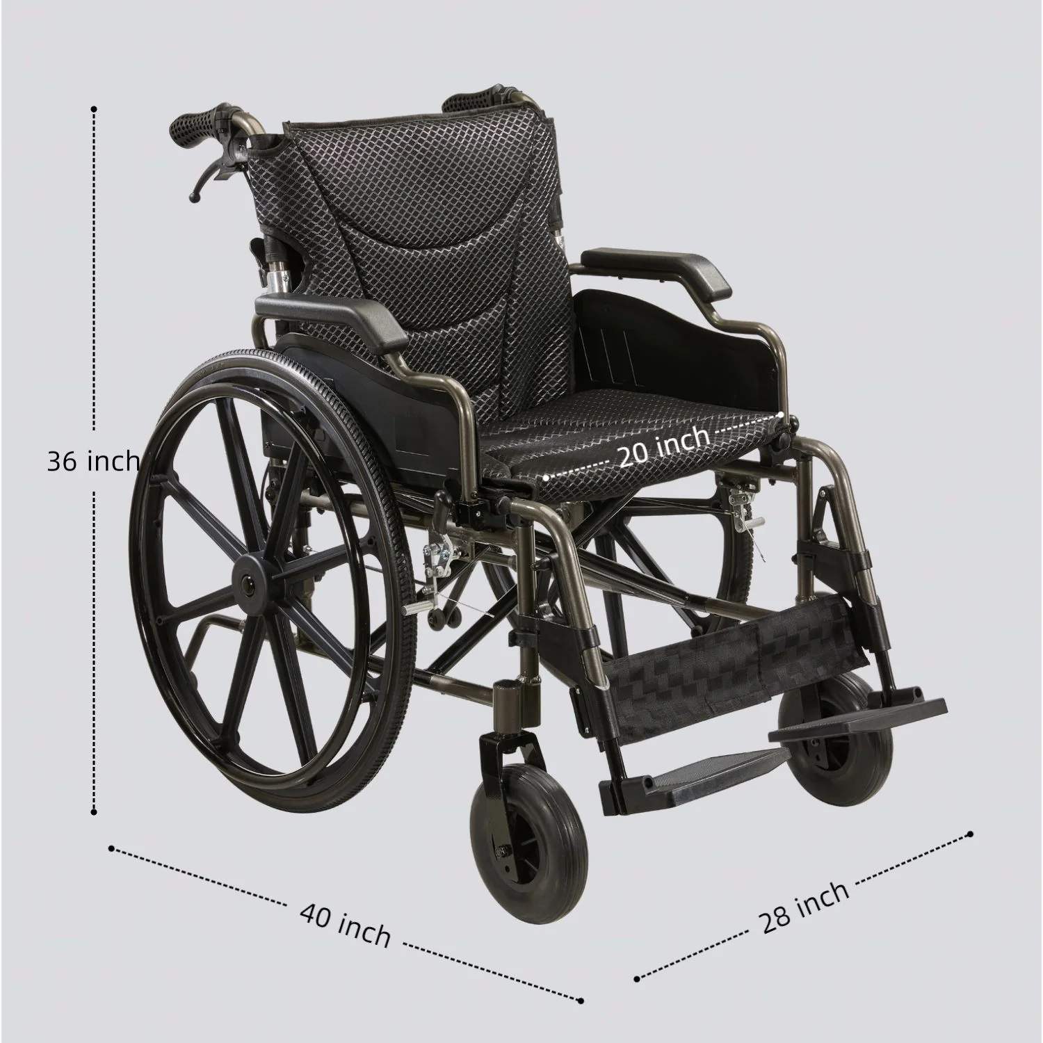 Lightweight Foldable Transport Wheelchair For Adults With Double X Force Support - Image 3