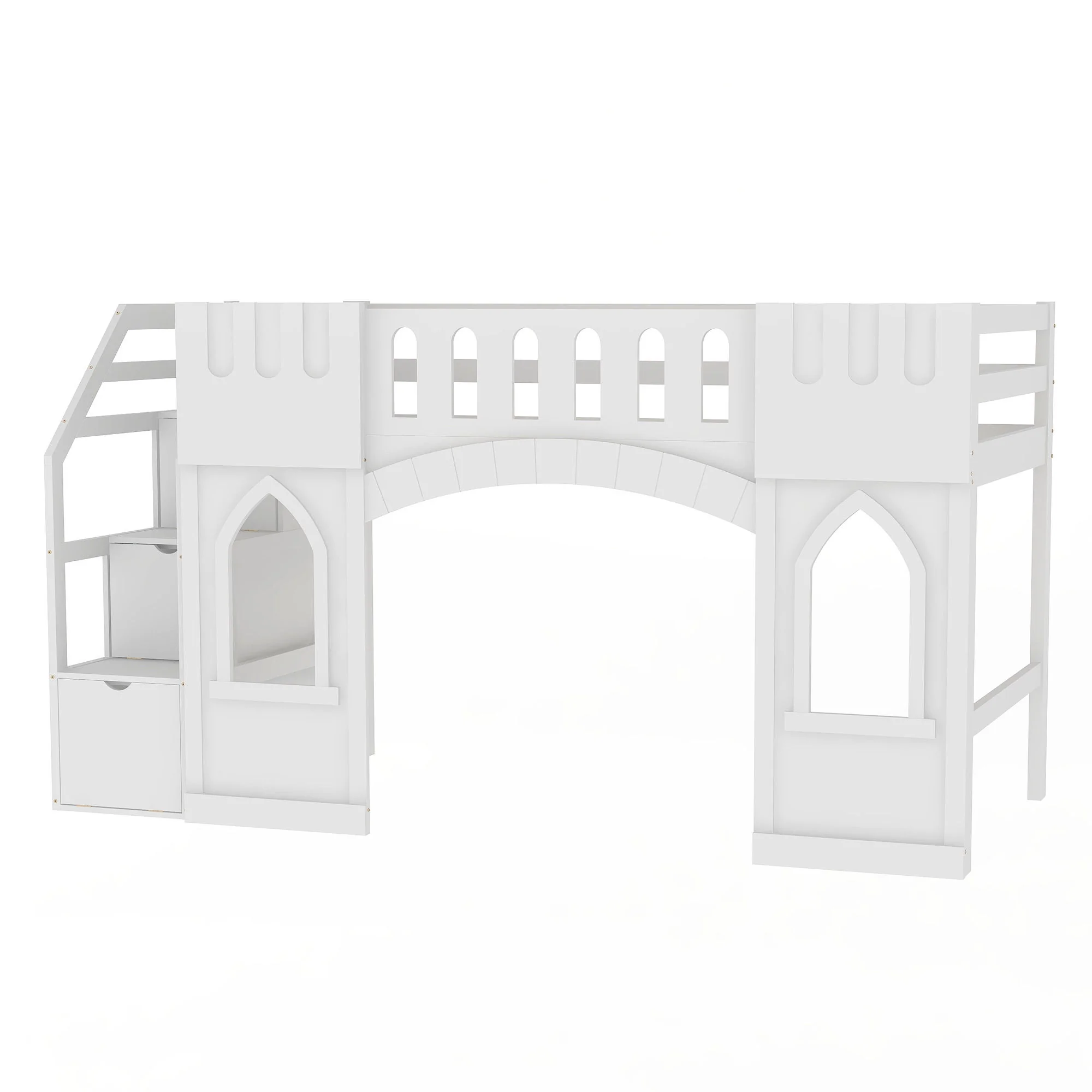 Loft Bed With Storage Staircase And Windows - Image 2