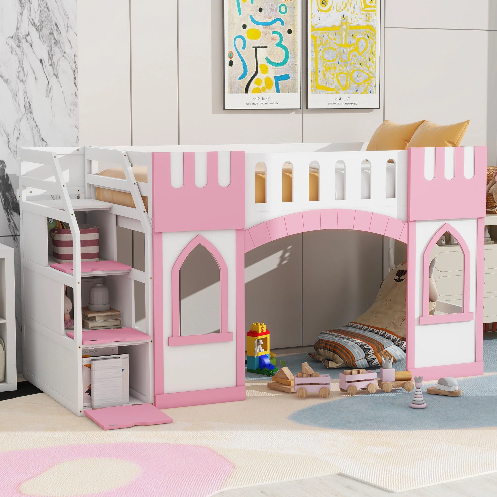 Loft Bed With Storage Staircase And Windows - Image 4