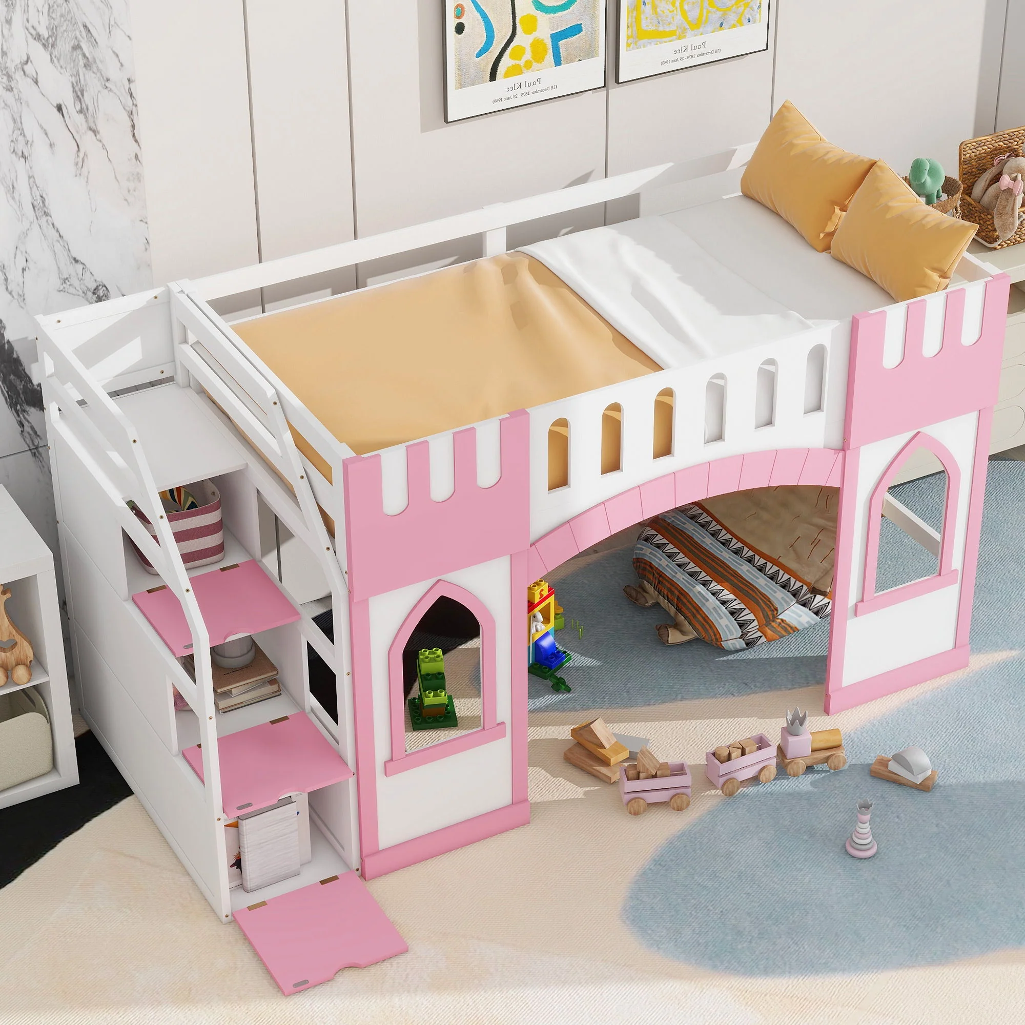 Loft Bed With Storage Staircase And Windows - Image 6